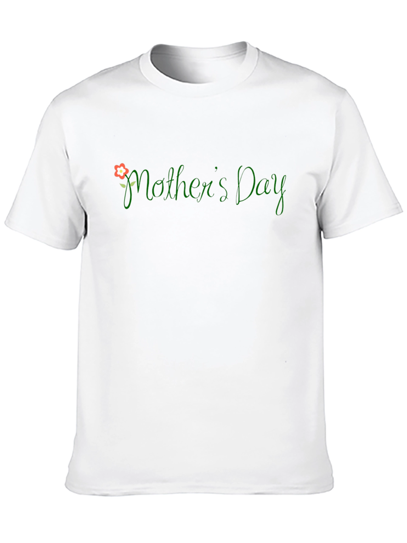 Mothers Day T-Shirt - Floral Green Text Design