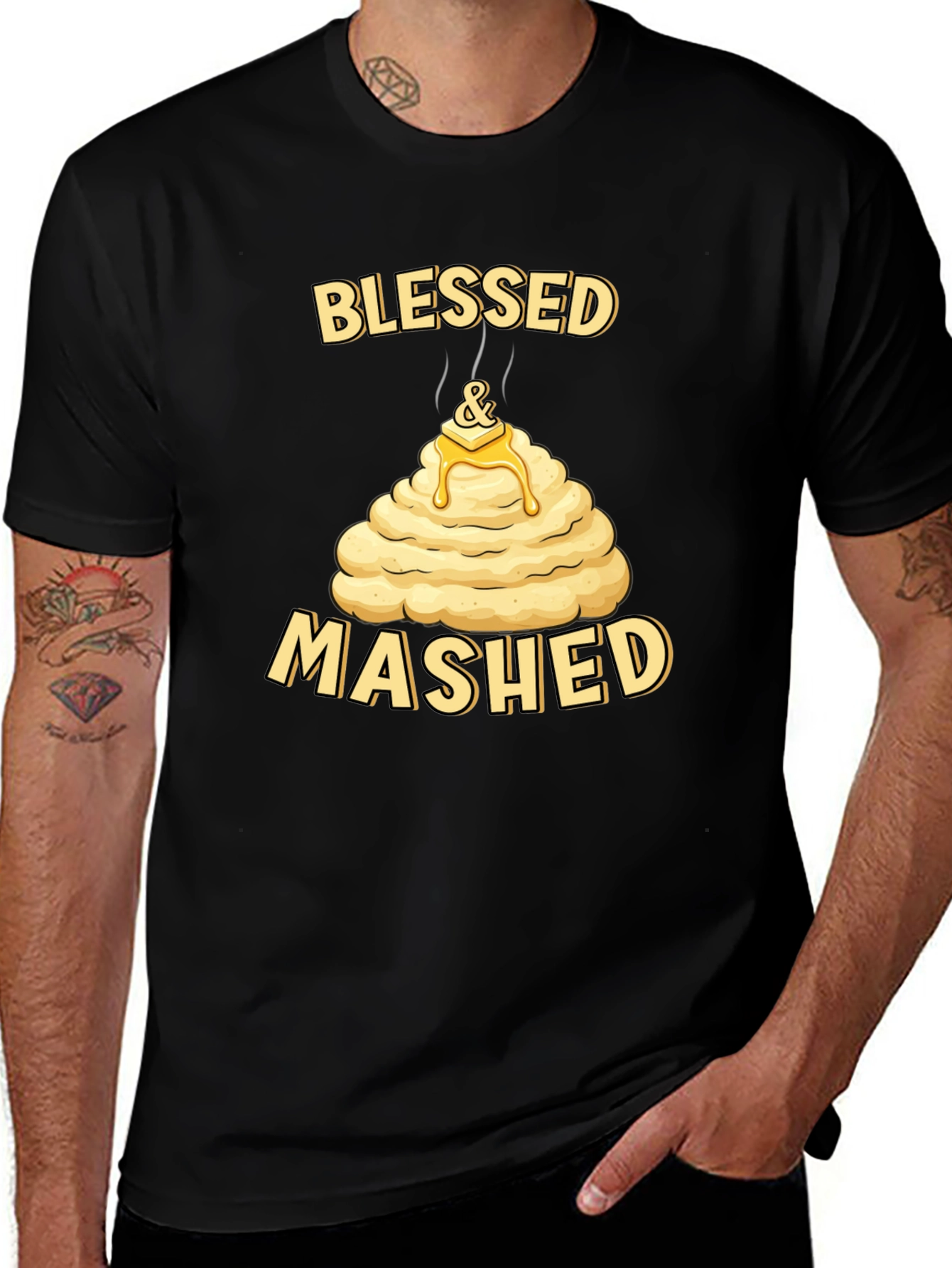 Blessed and Mashed T-Shirt Funny Thanksgiving Tee