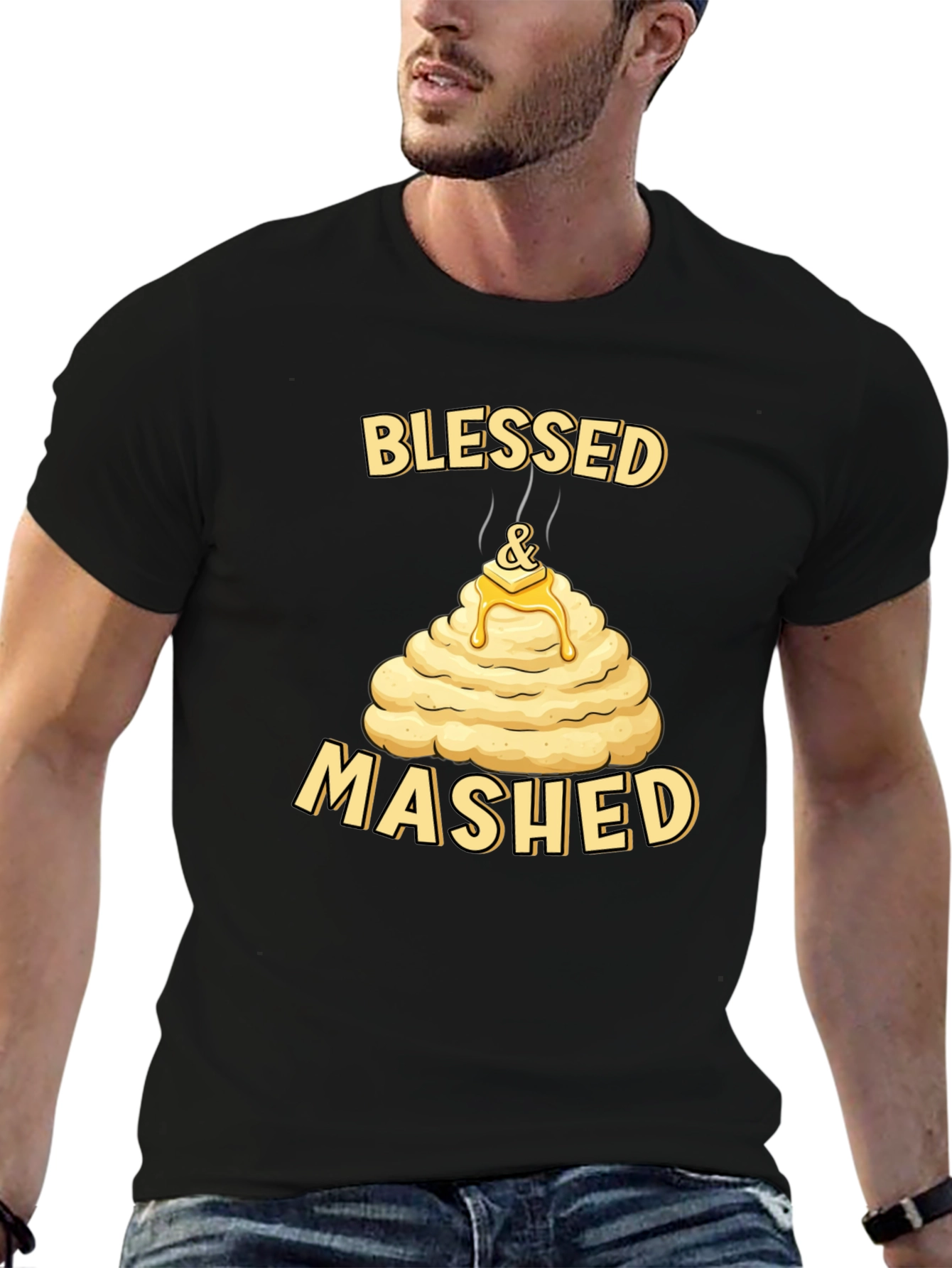 Blessed and Mashed T-Shirt Funny Thanksgiving Tee