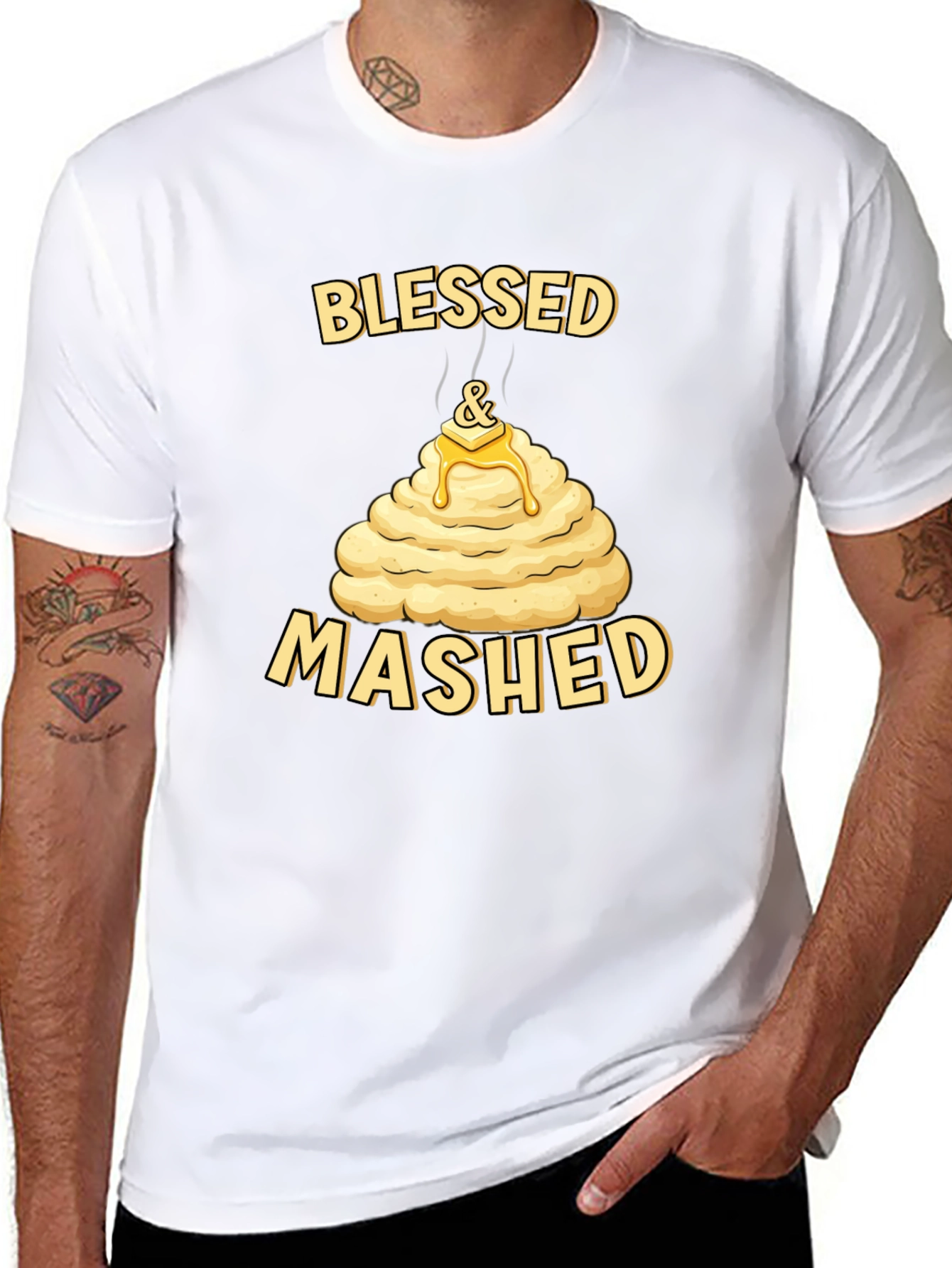 Blessed and Mashed T-Shirt Funny Thanksgiving Tee