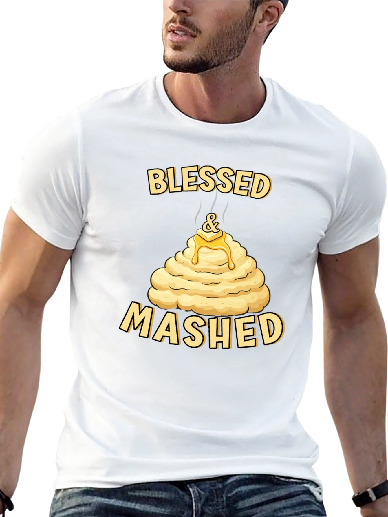 Blessed and Mashed T-Shirt Funny Thanksgiving Tee