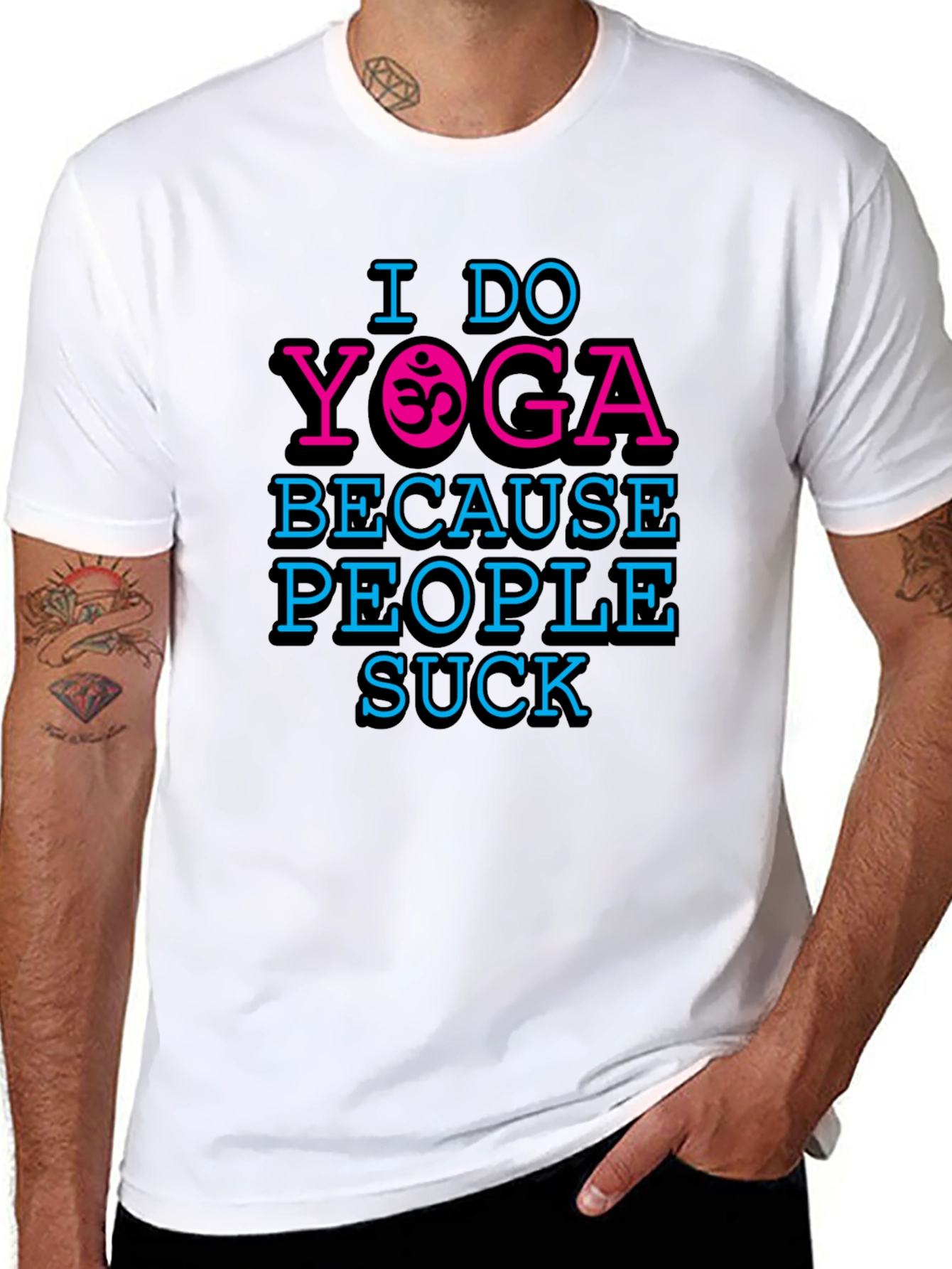 I Do Yoga Because People Suck Graphic T-Shirt
