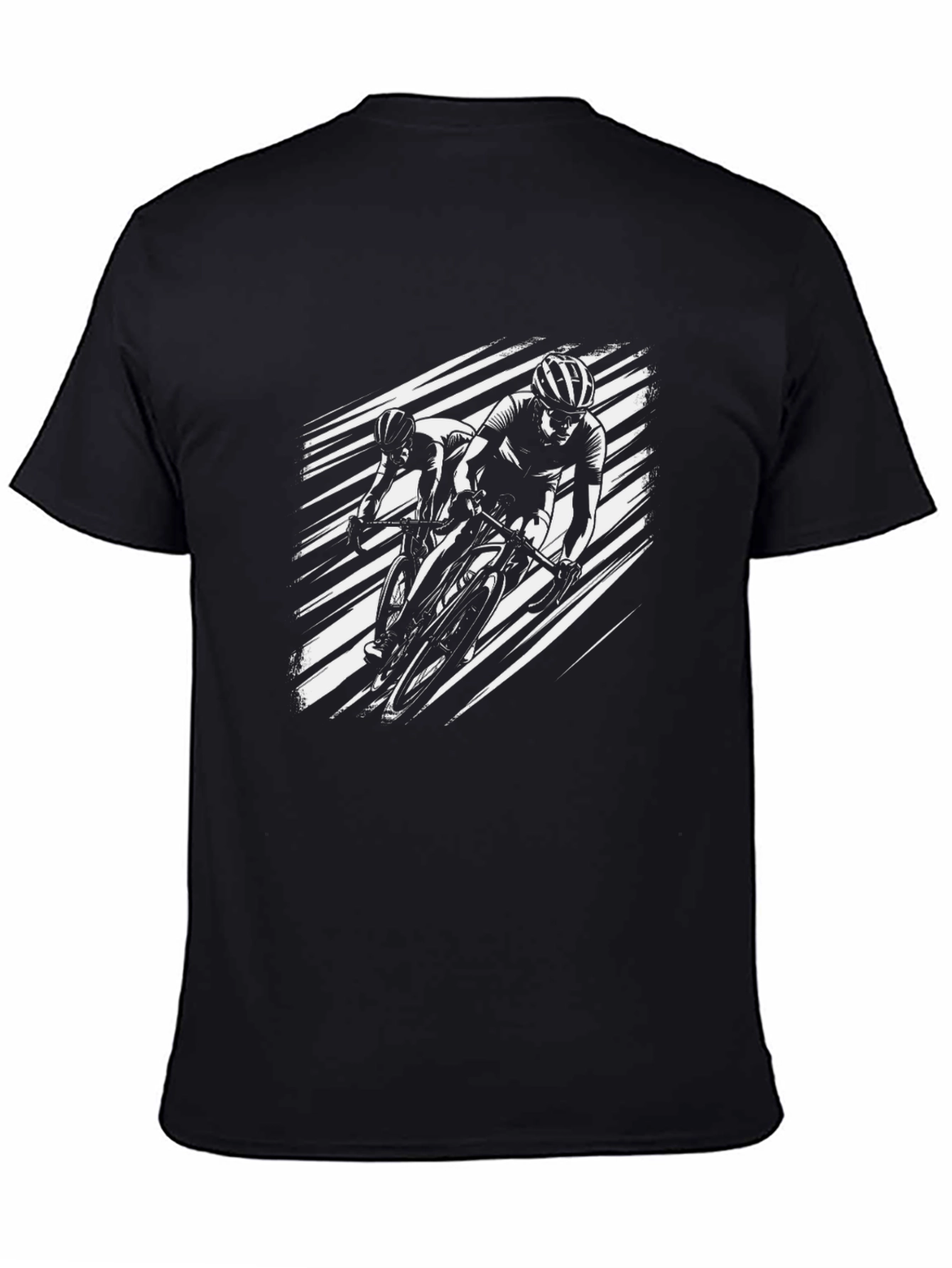 Cycling Race Graphic Tee - Black Cotton T-Shirt