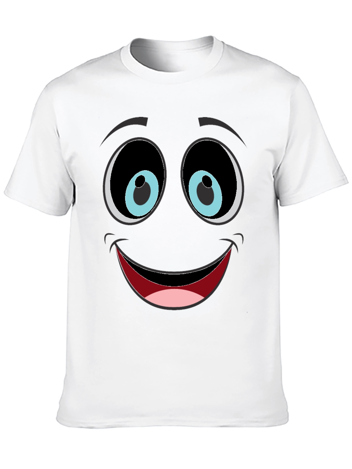 Funny Face Graphic Tee - Black Cotton Blend T-Shirt