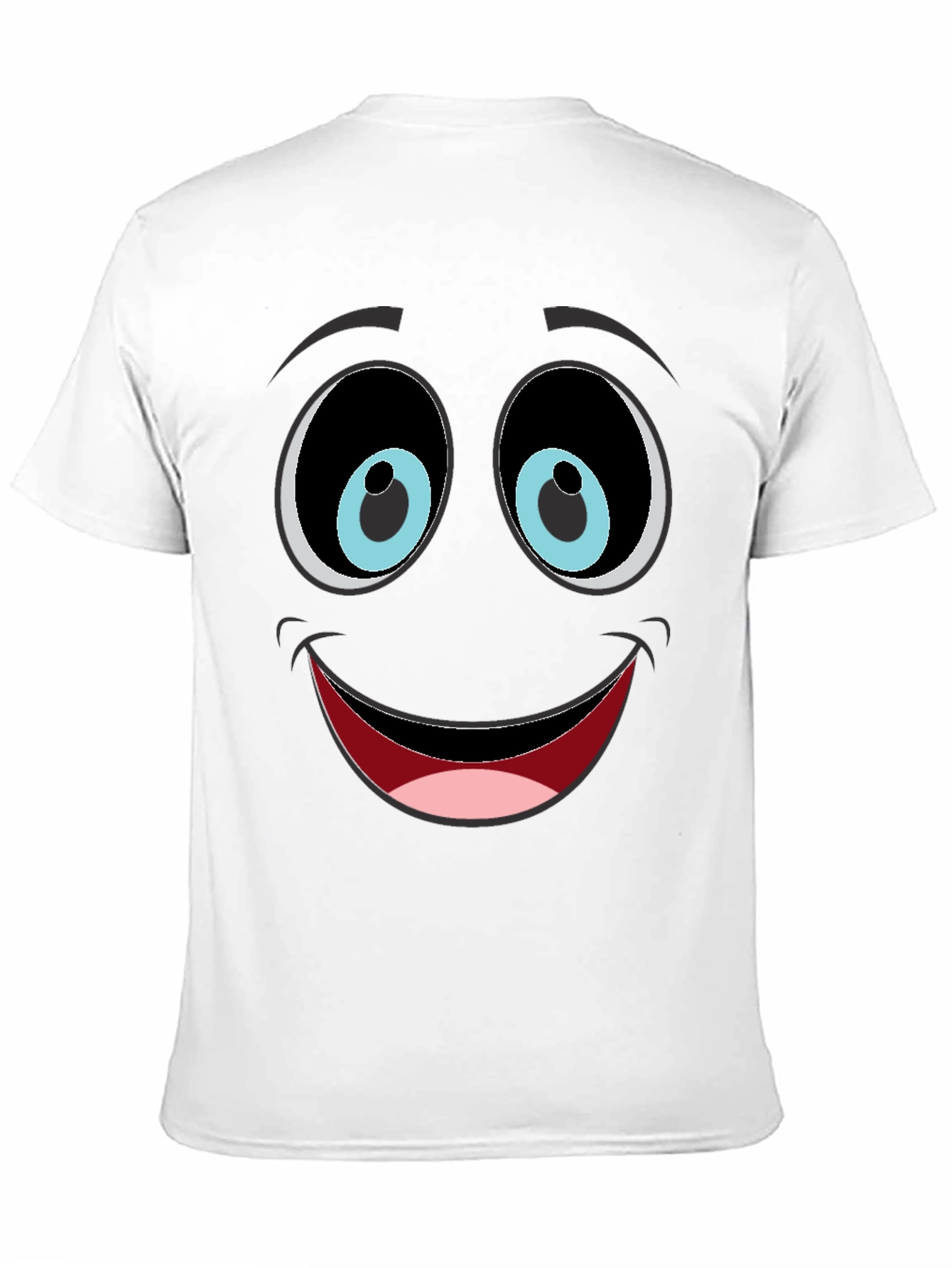 Funny Face Graphic Tee - Black Cotton Blend T-Shirt