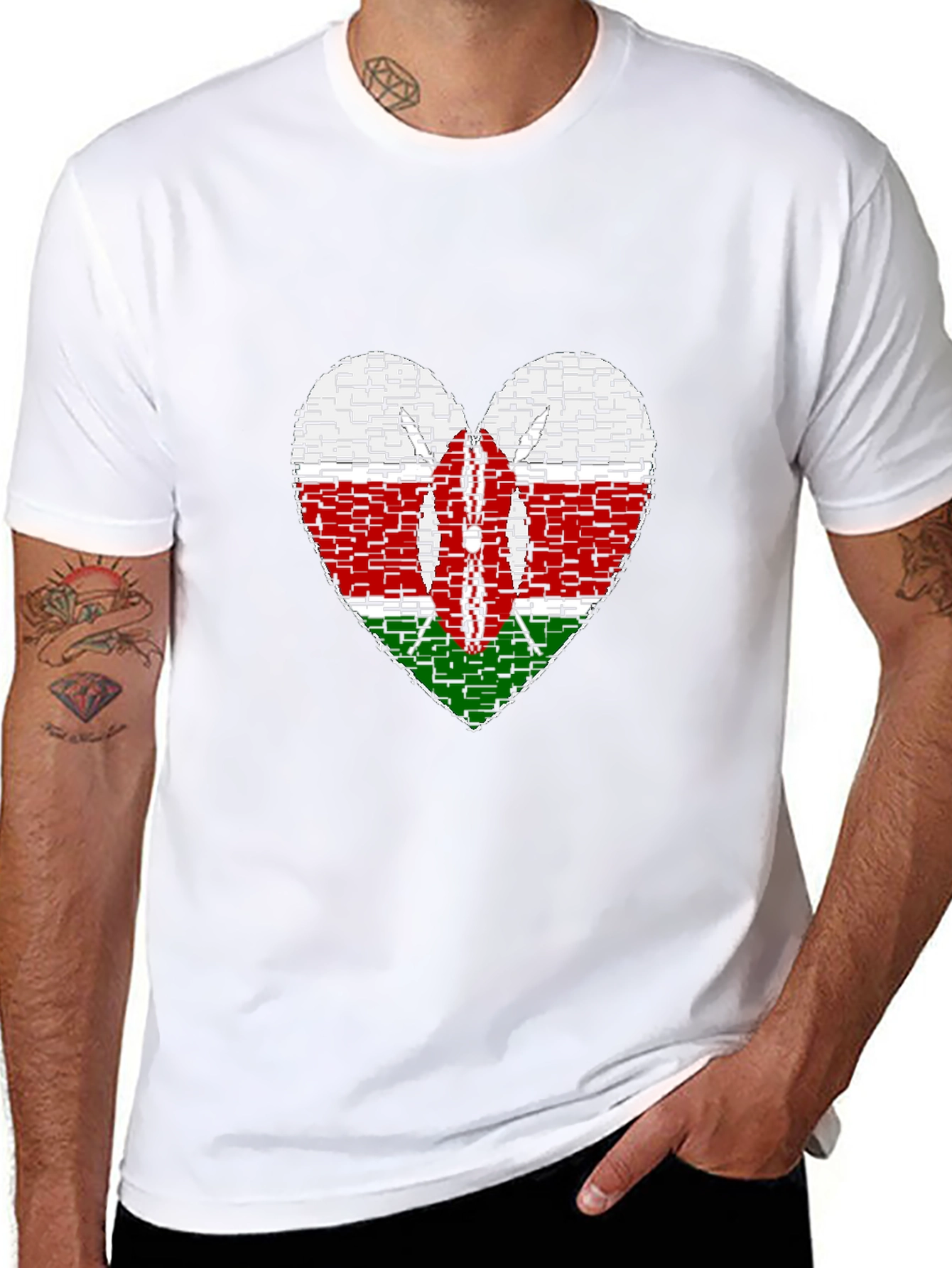 Kenya Heart Flag T-Shirt - Show Your Pride!
