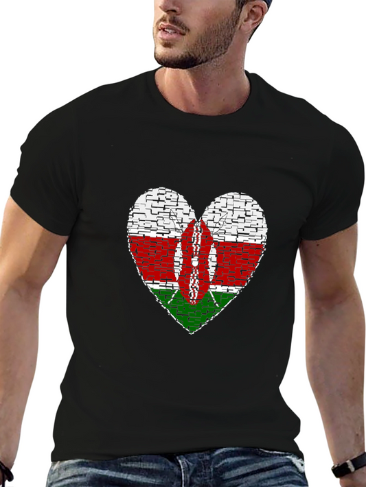 Kenya Heart Flag T-Shirt - Show Your Pride!