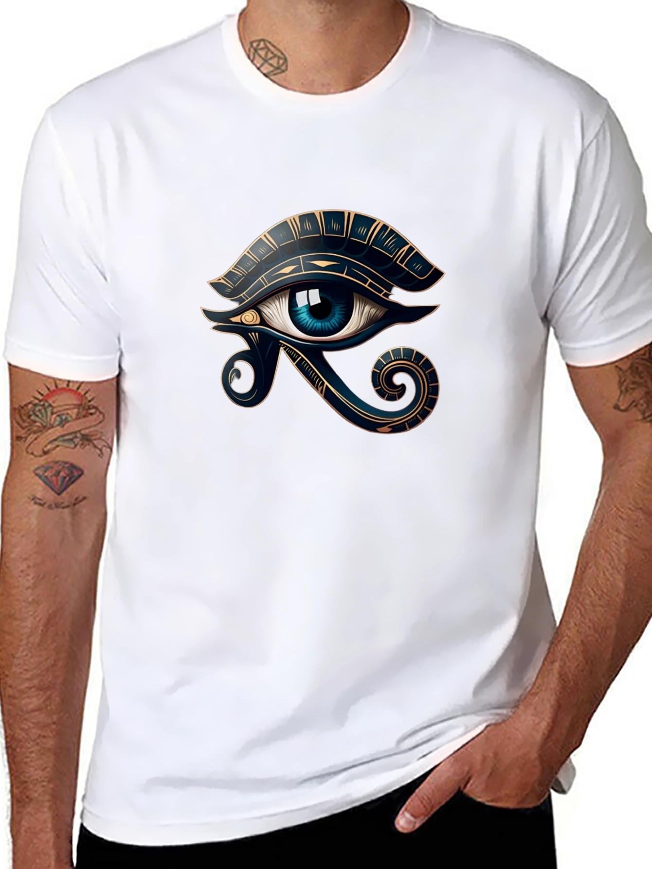 Eye of Horus Black Tee - Egyptian Symbol