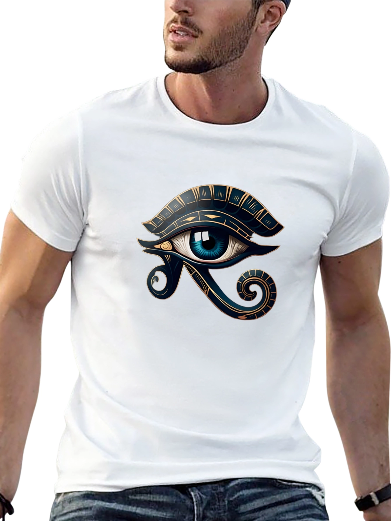 Eye of Horus Black Tee - Egyptian Symbol