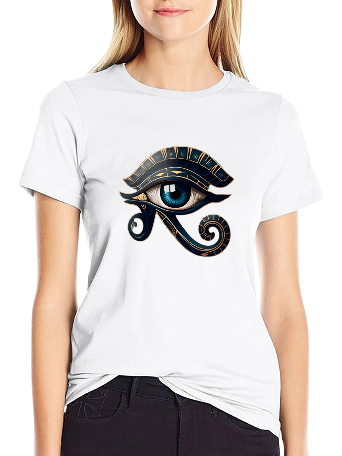 Eye of Horus Black Tee - Egyptian Symbol