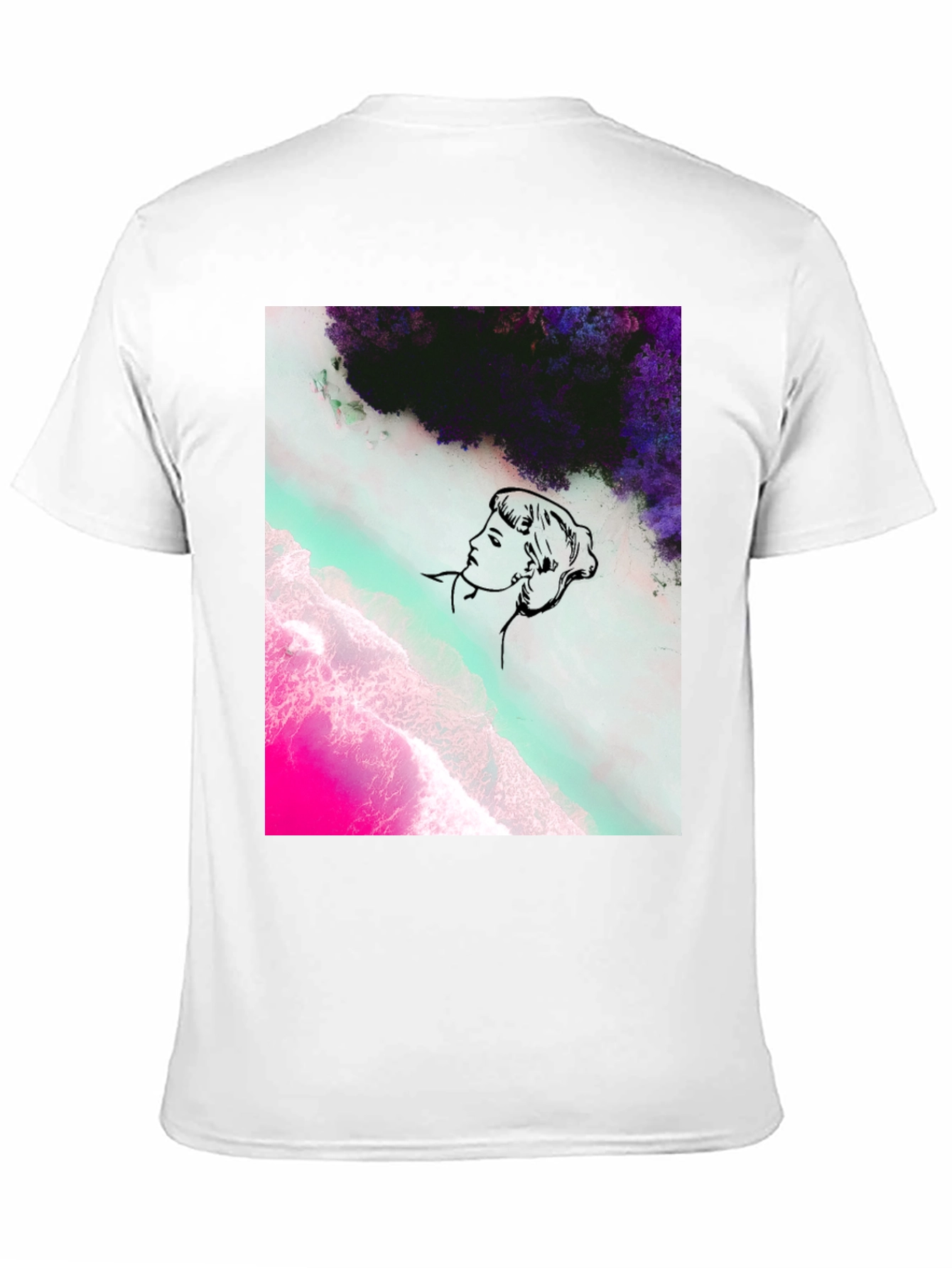 Abstract Graphic Print Mens Black Tee
