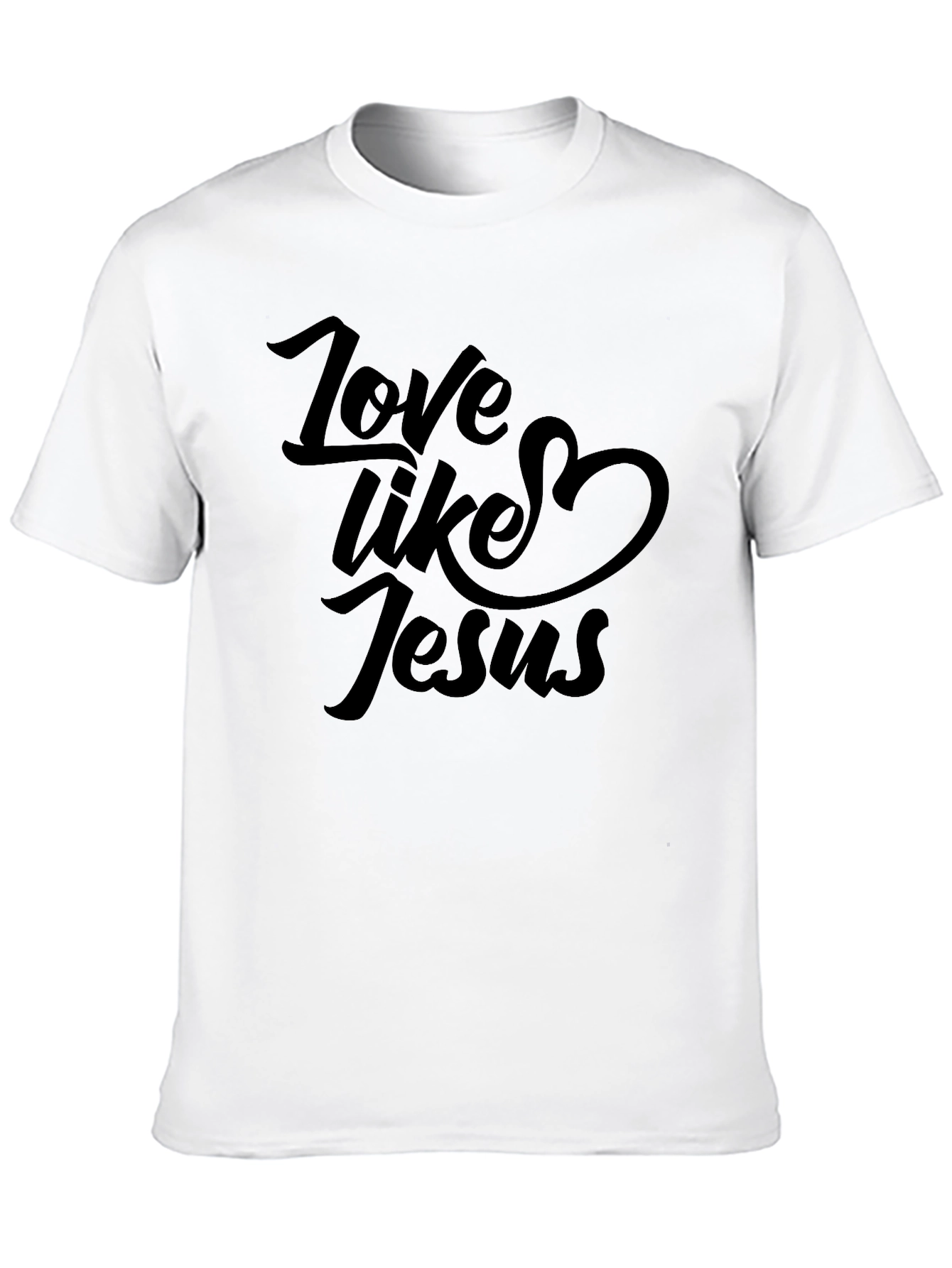Love Like Jesus Black T-Shirt Christian Faith Tee