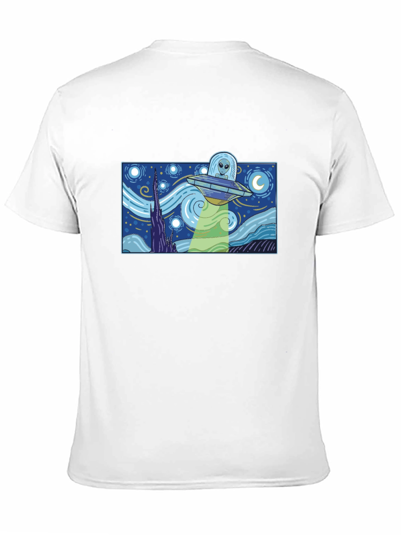 Starry Night Alien UFO Graphic Tee