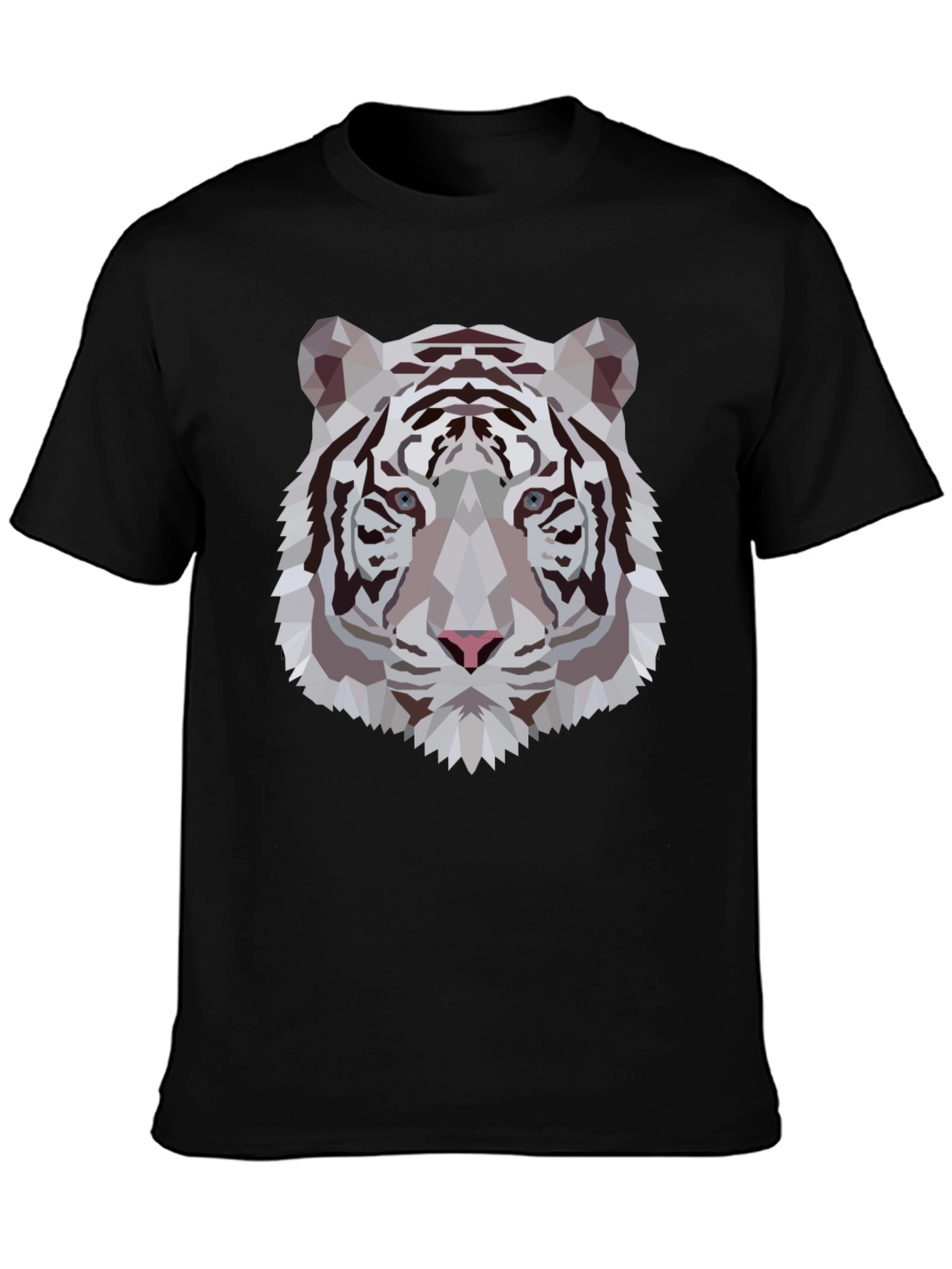 Geometric Tiger Graphic Tee - Stylish Black T-Shirt