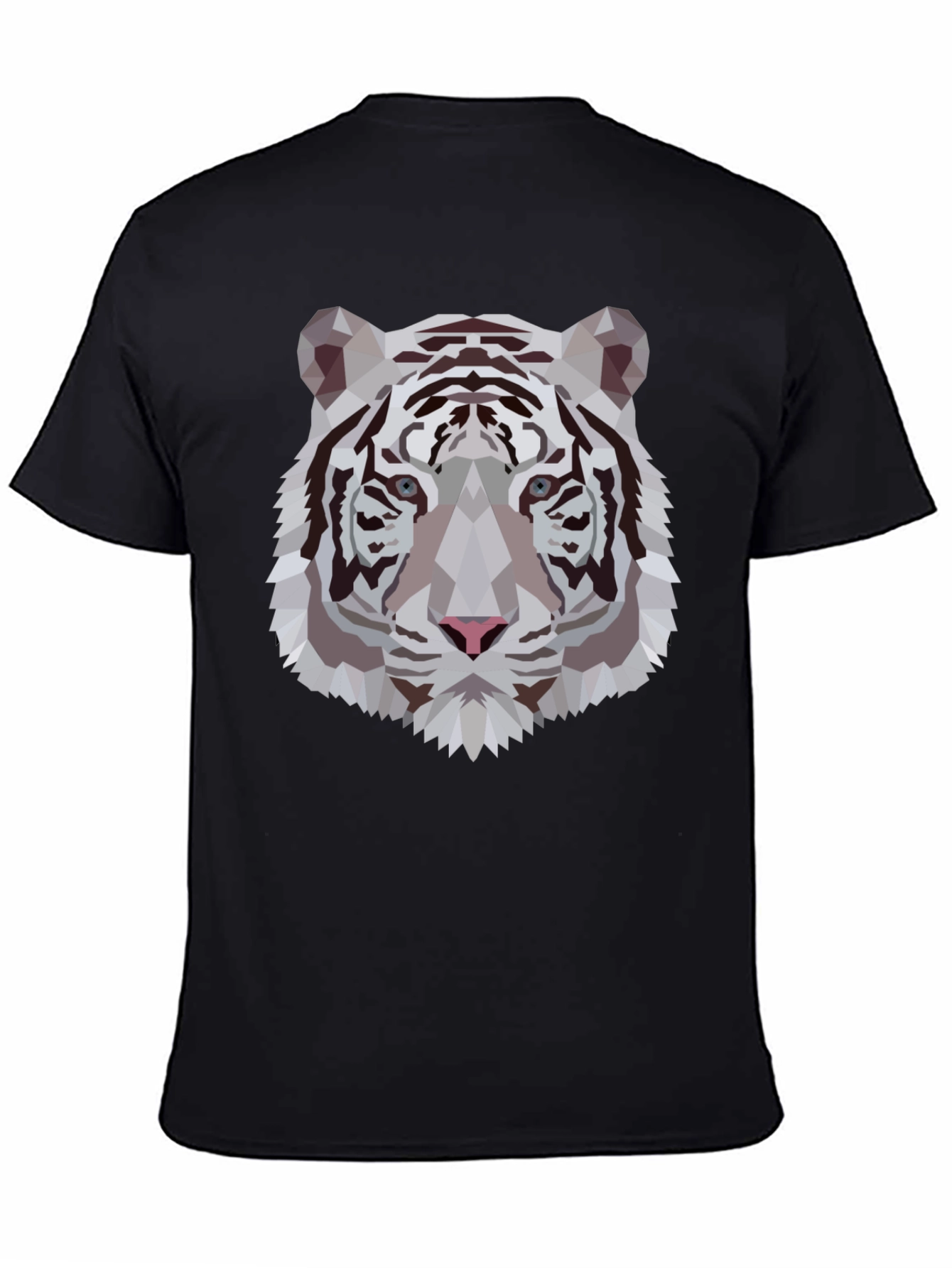 Geometric Tiger Graphic Tee - Stylish Black T-Shirt