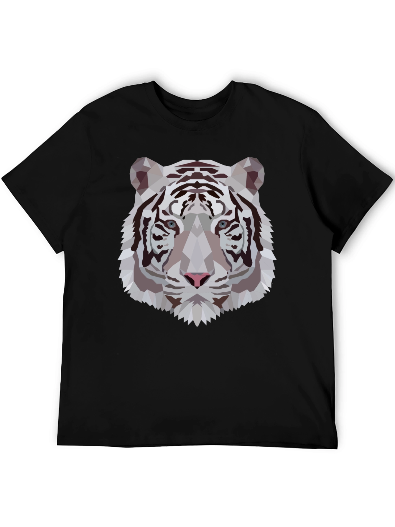 Geometric Tiger Graphic Tee - Stylish Black T-Shirt