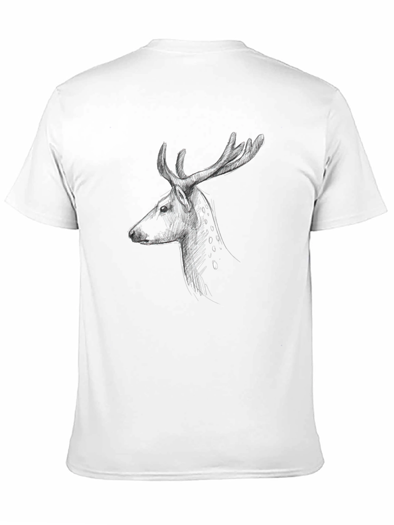Deer Graphic Print Tee - Black Casual T-Shirt