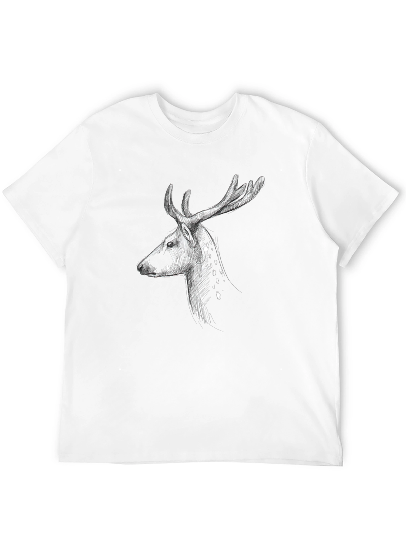 Deer Graphic Print Tee - Black Casual T-Shirt
