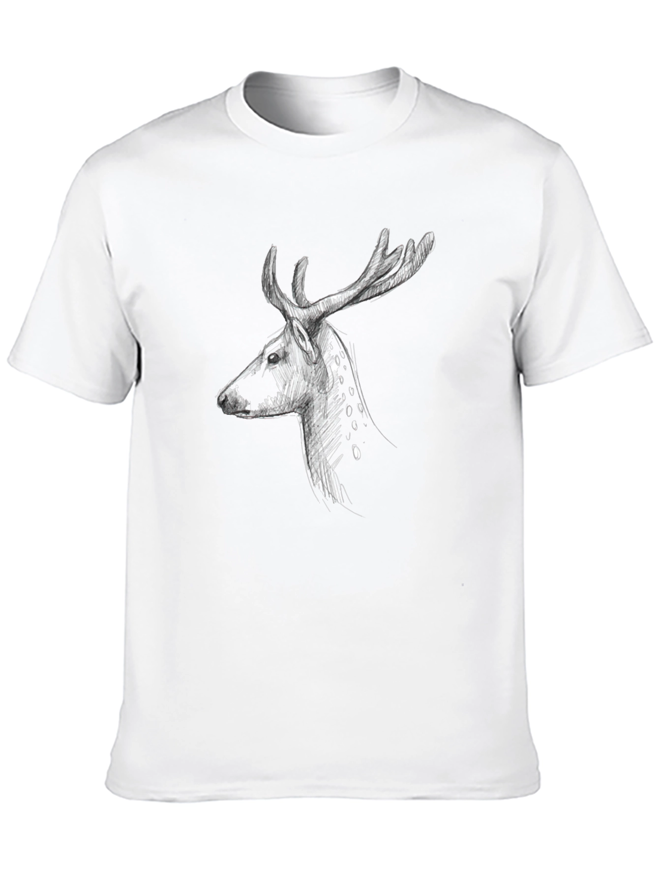 Deer Graphic Print Tee - Black Casual T-Shirt