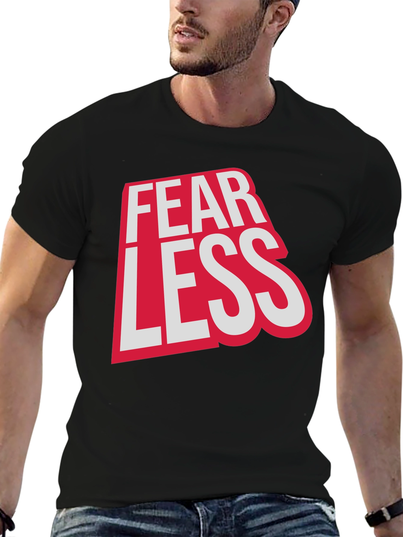 Fearless Graphic Print Crew Neck Tee