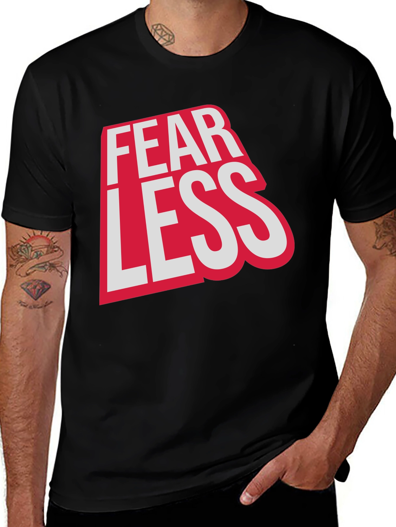 Fearless Graphic Print Crew Neck Tee