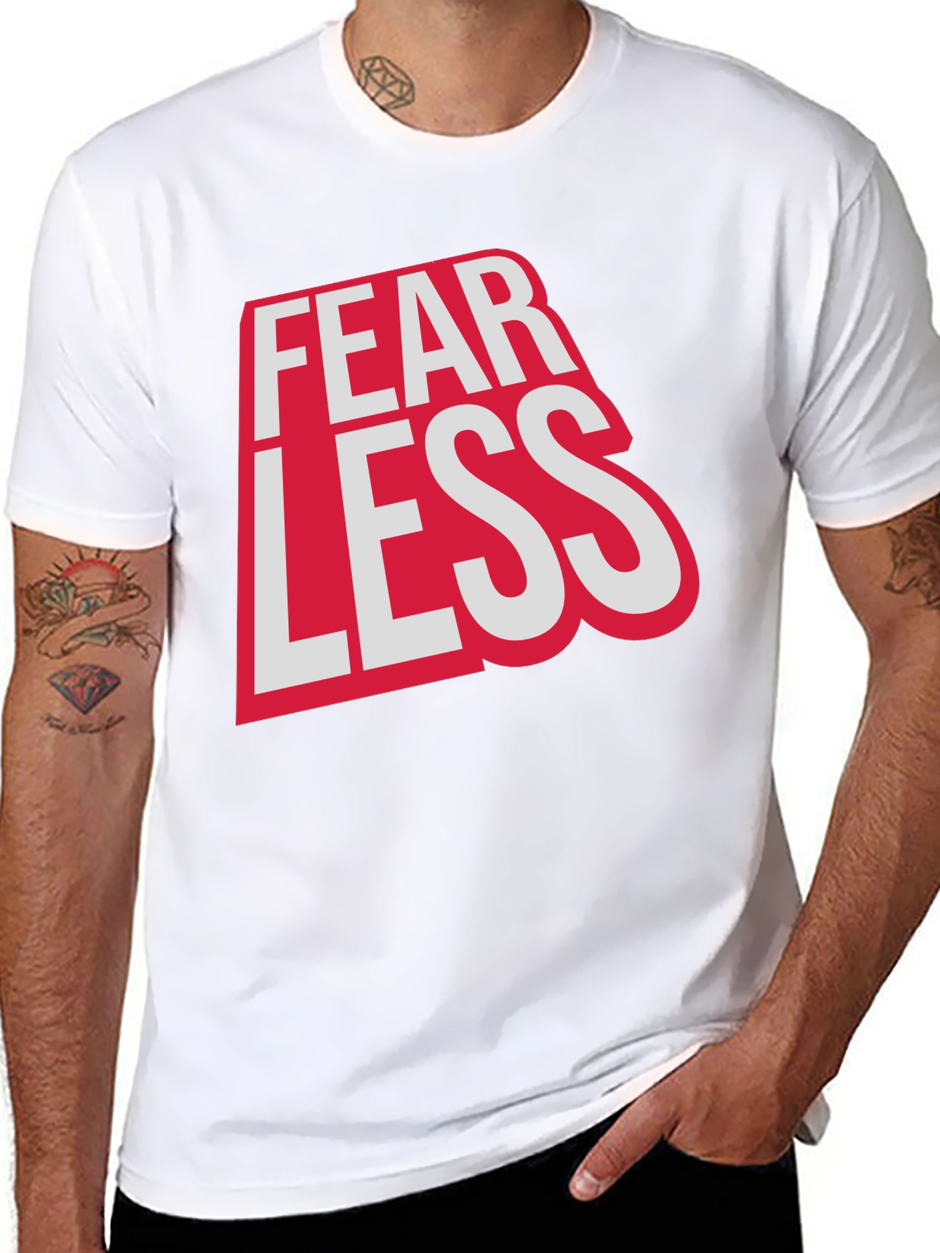 Fearless Graphic Print Crew Neck Tee