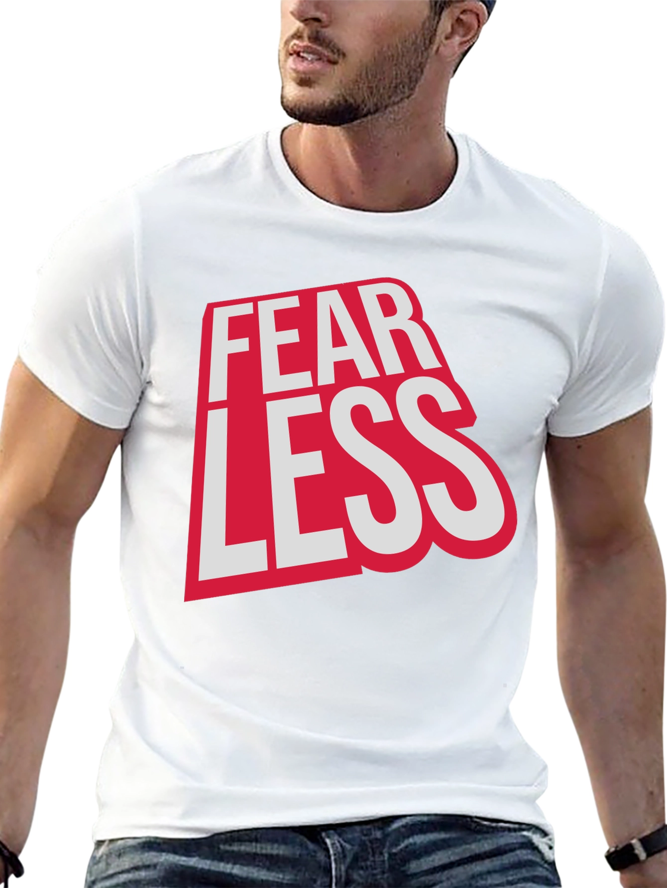 Fearless Graphic Print Crew Neck Tee