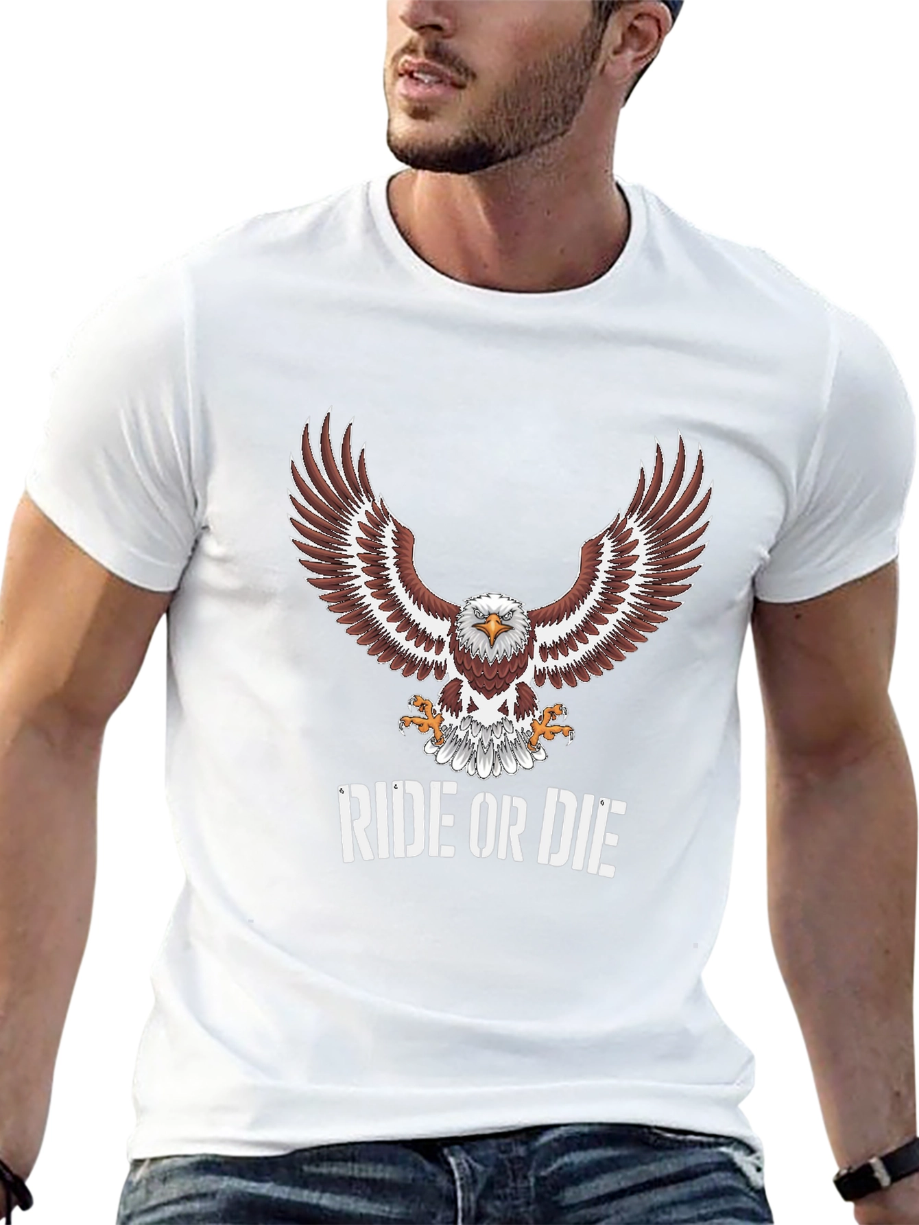 Ride or Die Eagle Graphic T-Shirt - Mens
