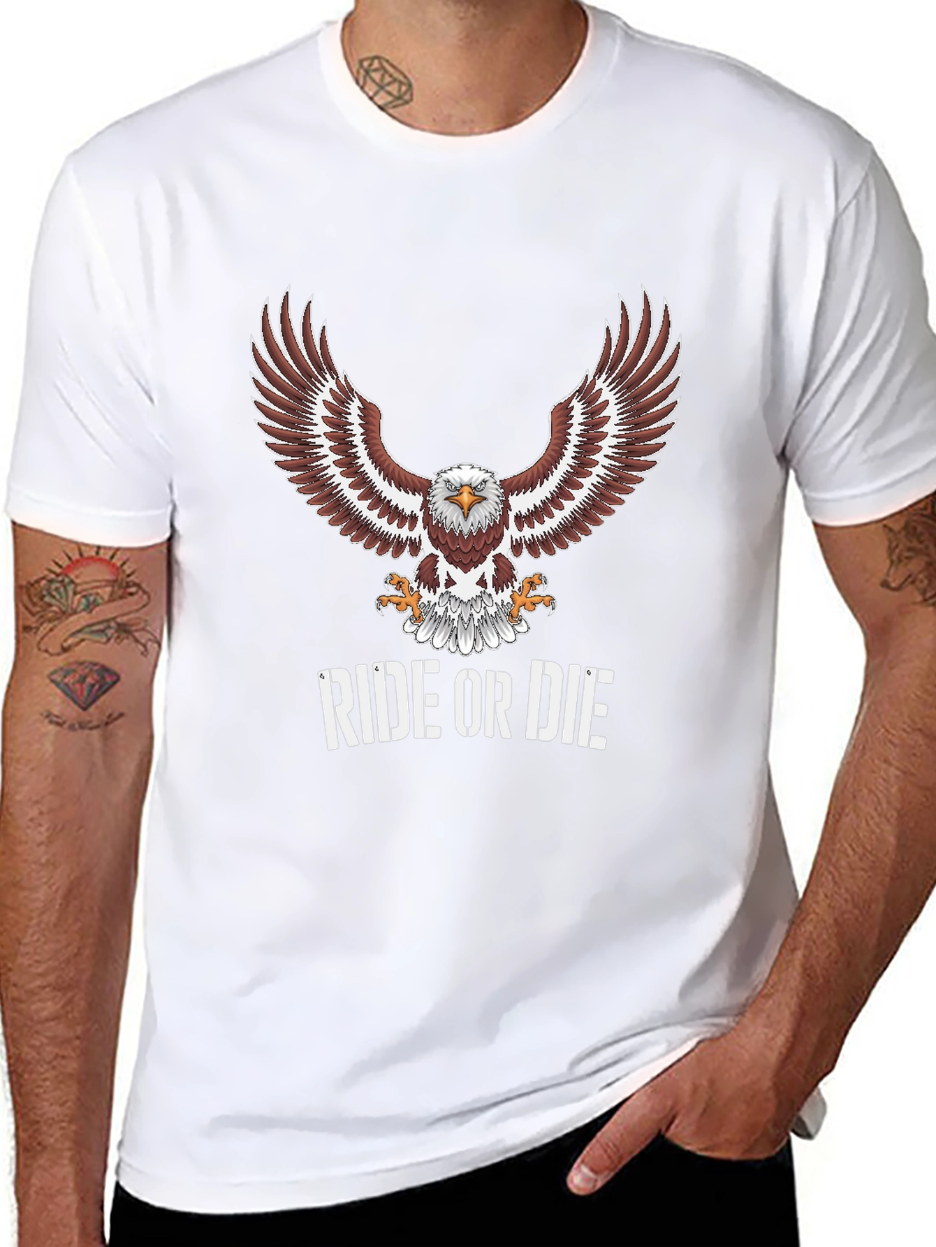 Ride or Die Eagle Graphic T-Shirt - Mens