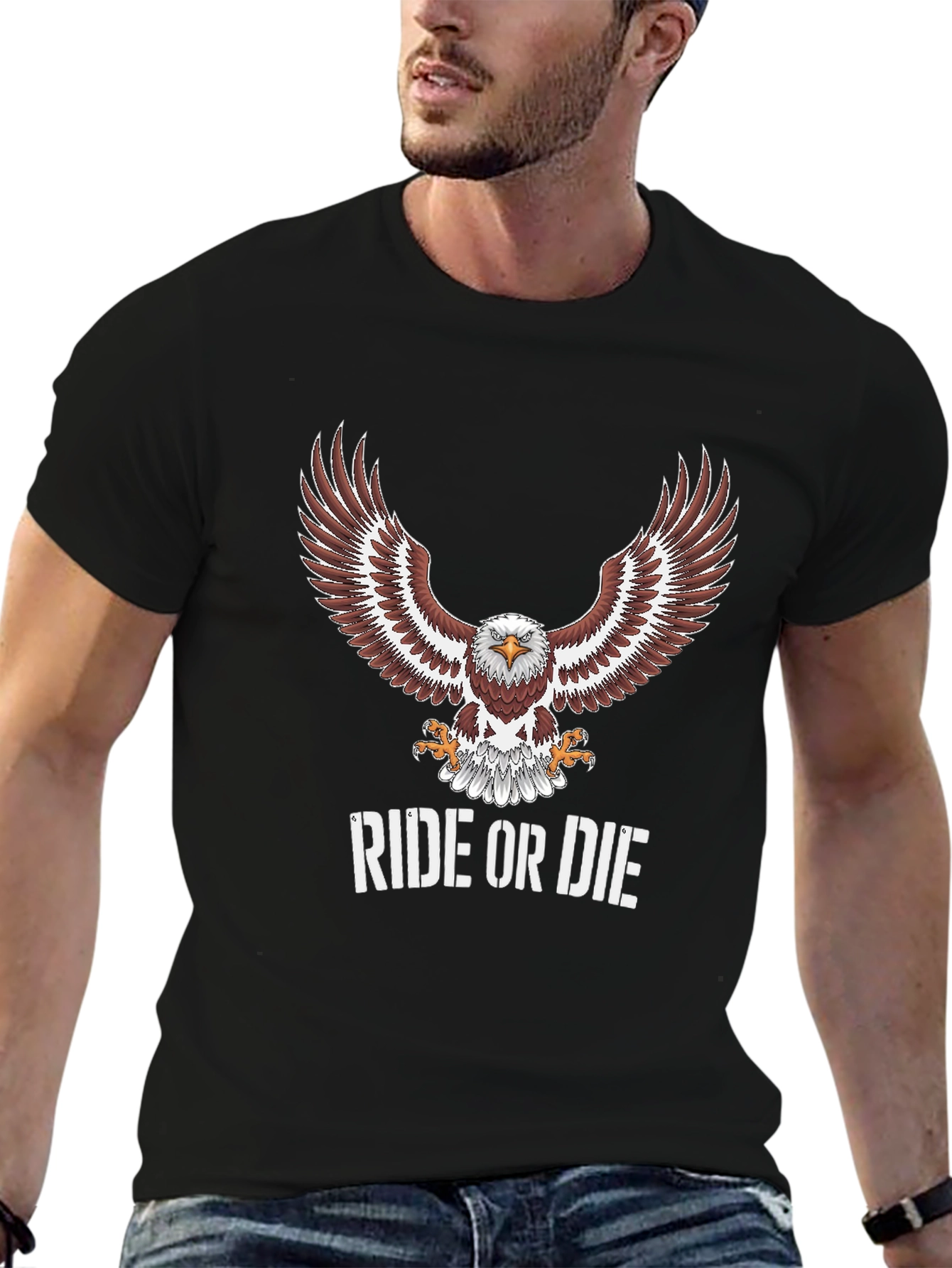 Ride or Die Eagle Graphic T-Shirt - Mens