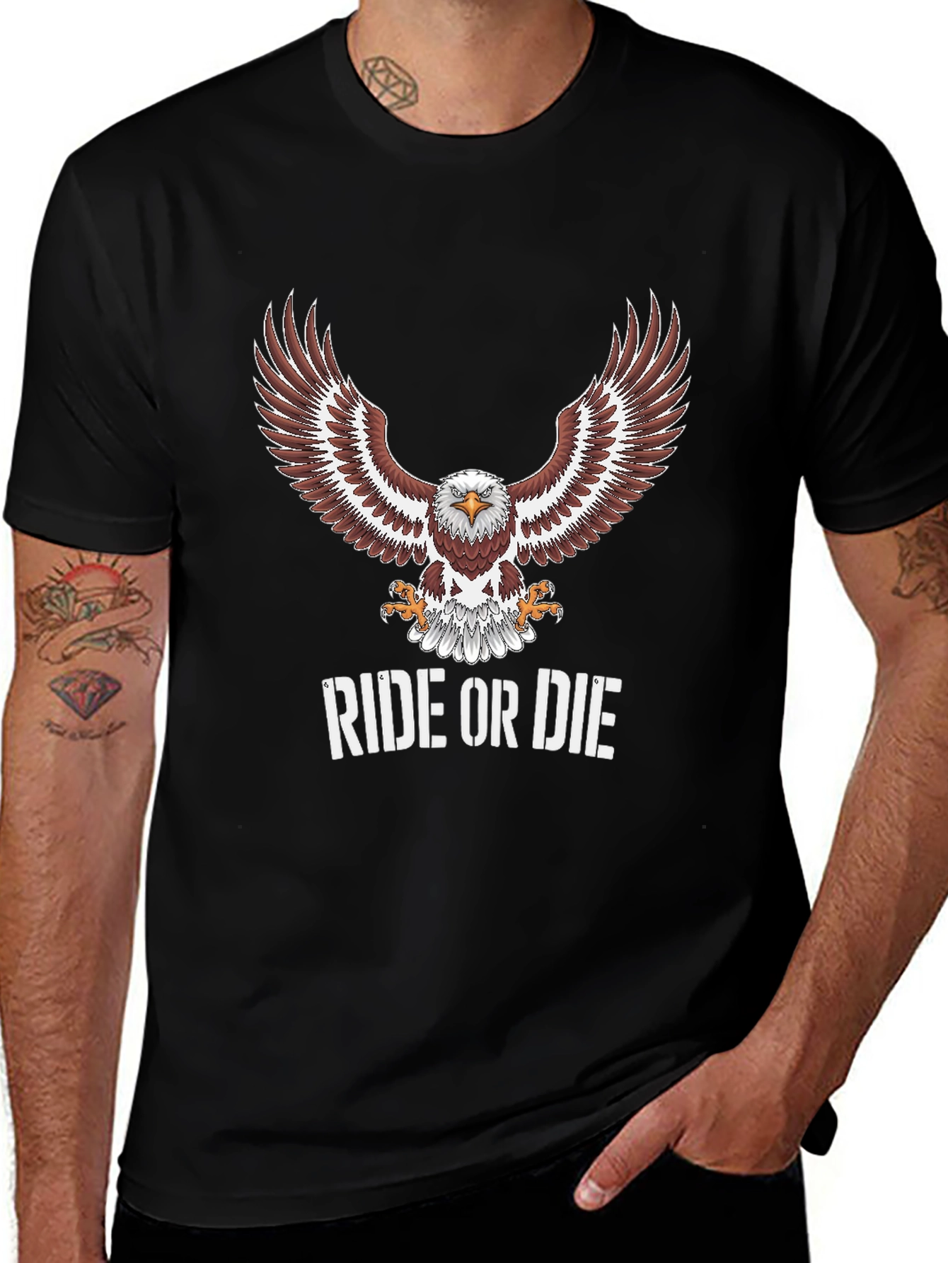 Ride or Die Eagle Graphic T-Shirt - Mens
