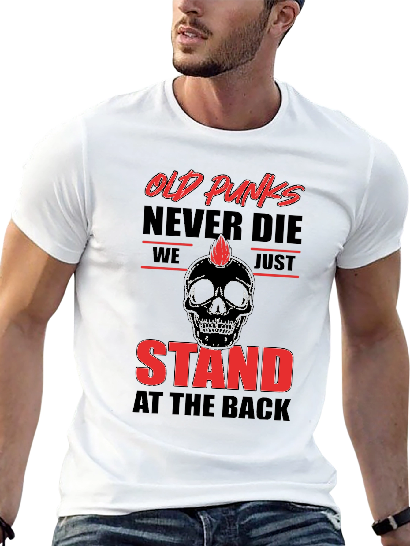 Old Punks Never Die T-Shirt Black Graphic Tee