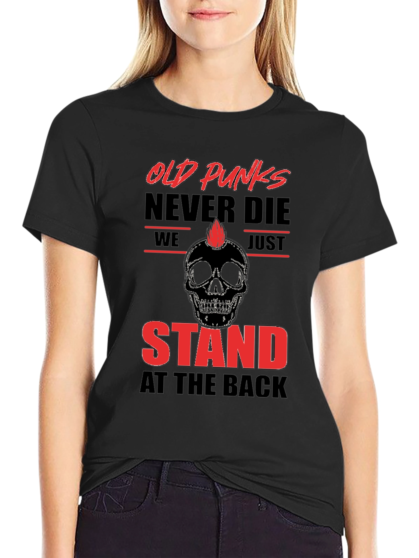 Old Punks Never Die T-Shirt Black Graphic Tee