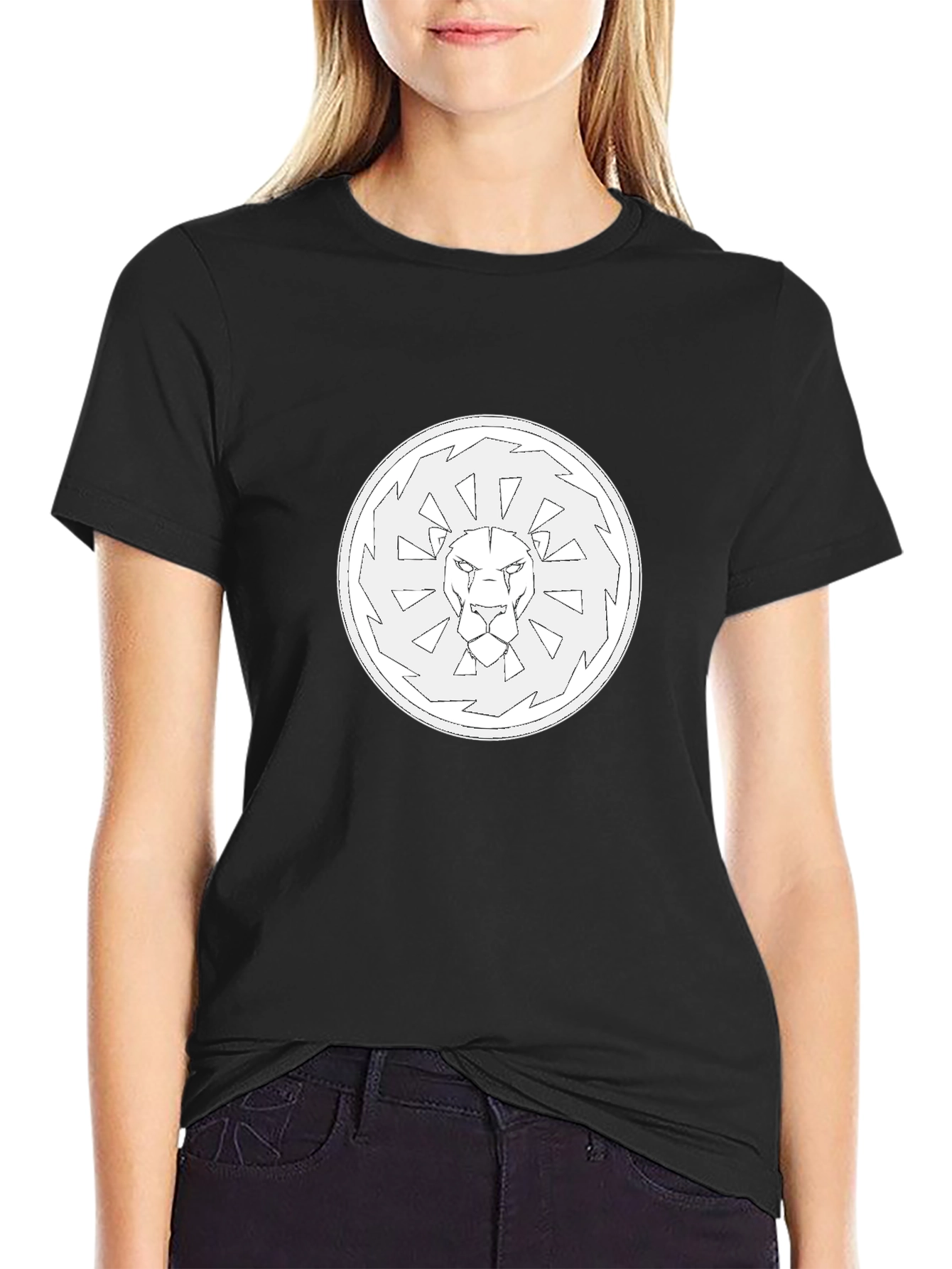 Lion Emblem Graphic Black T-Shirt