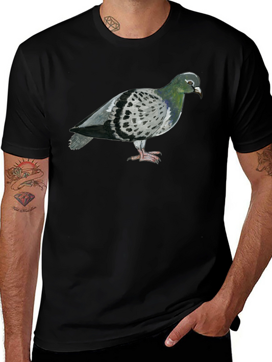 Pigeon Graphic T-Shirt - Mens Black Tee