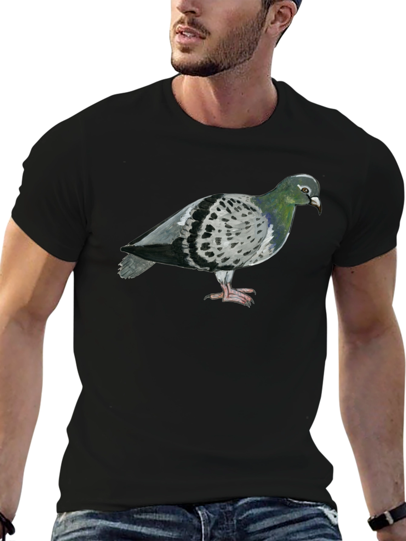 Pigeon Graphic T-Shirt - Mens Black Tee