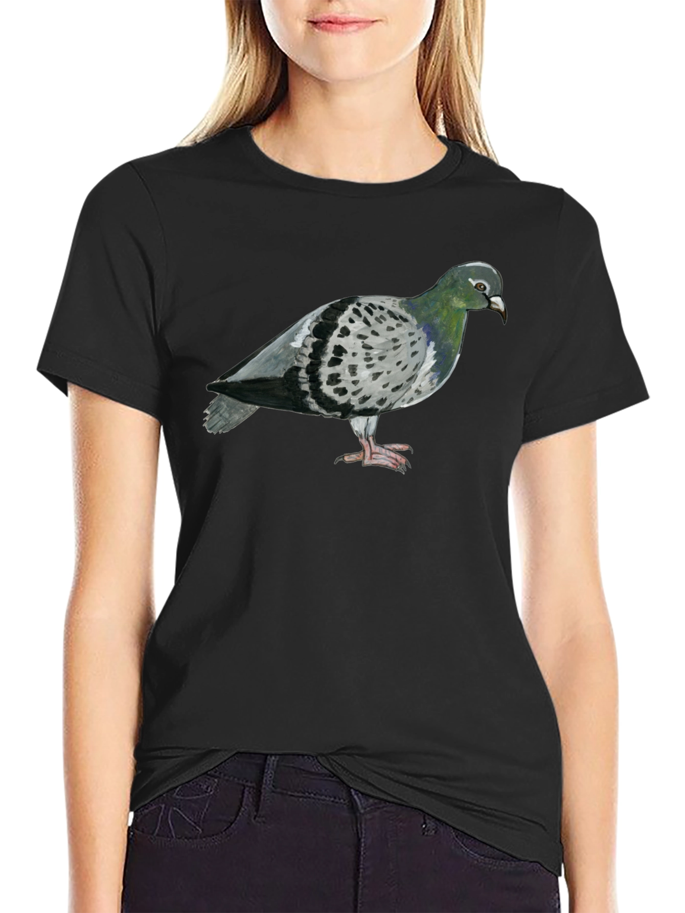 Pigeon Graphic T-Shirt - Mens Black Tee