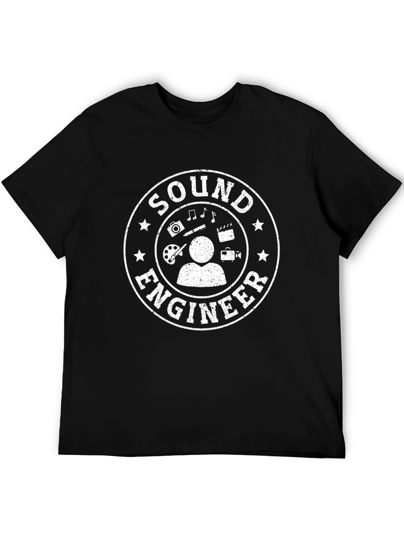 Sound Engineer T-Shirt - Black Crew Neck