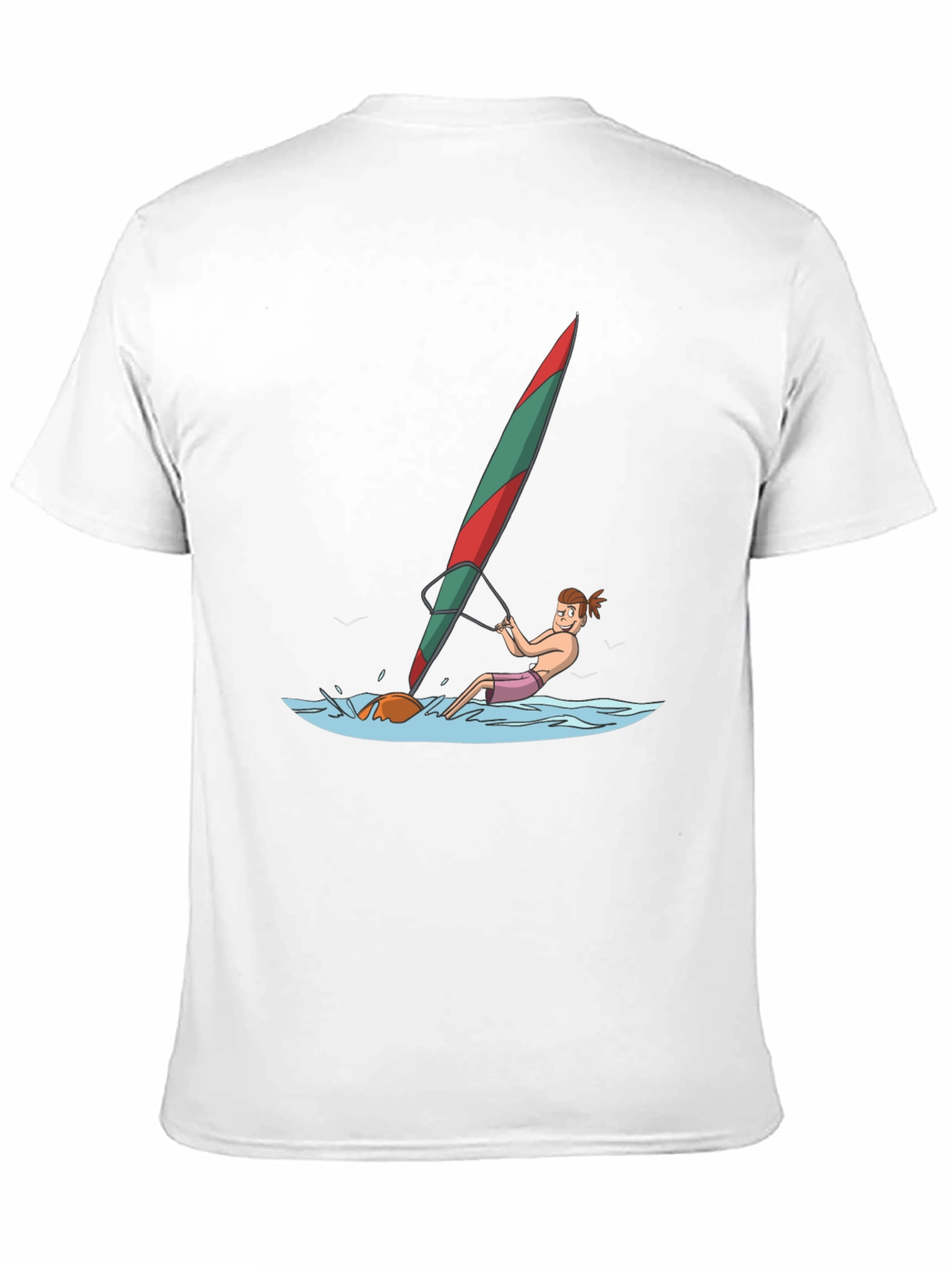 Windsurfing Cartoon Graphic T-Shirt