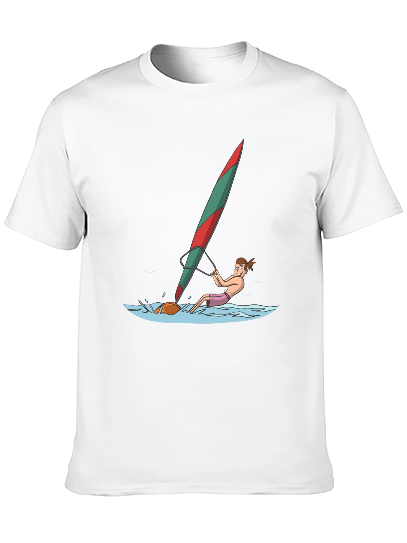 Windsurfing Cartoon Graphic T-Shirt
