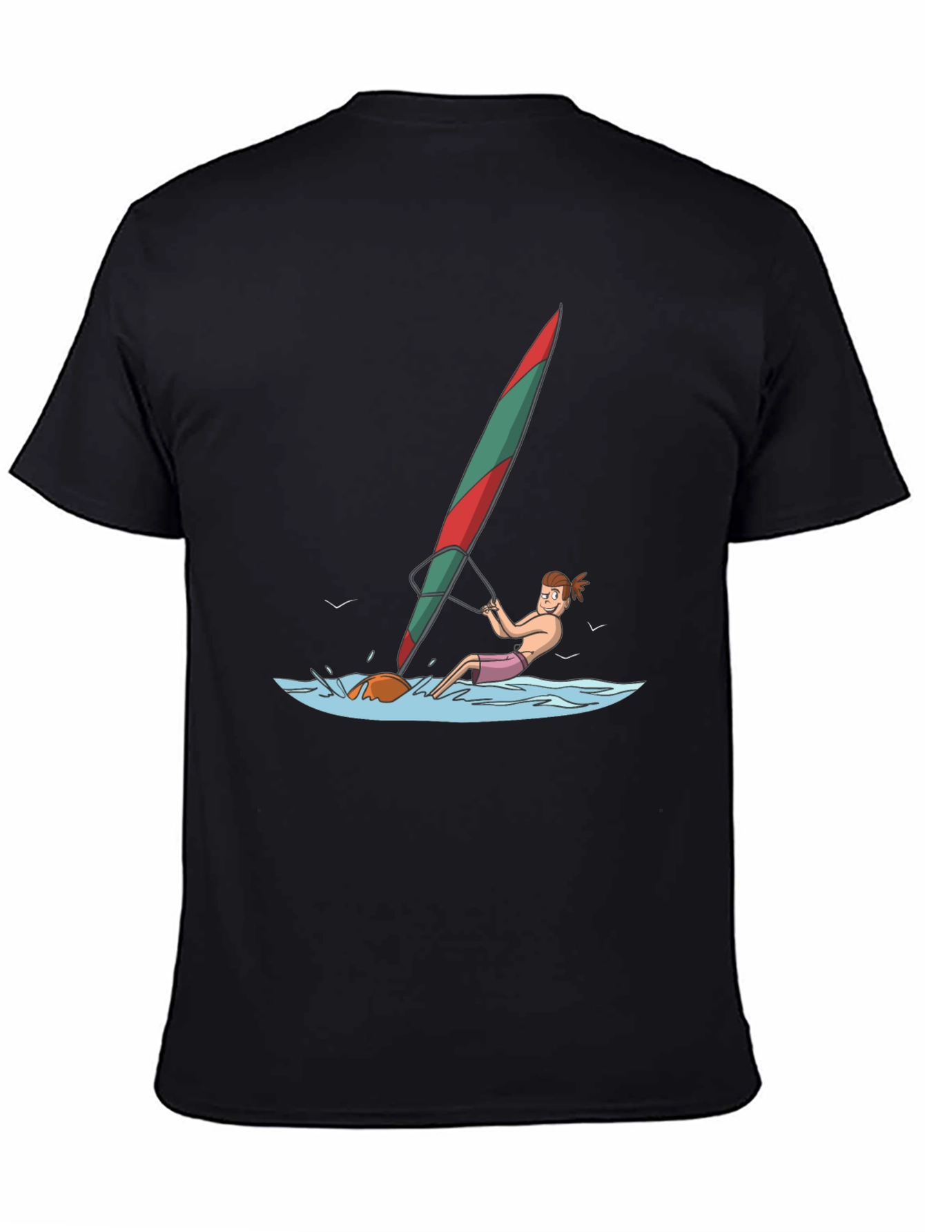Windsurfing Cartoon Graphic T-Shirt