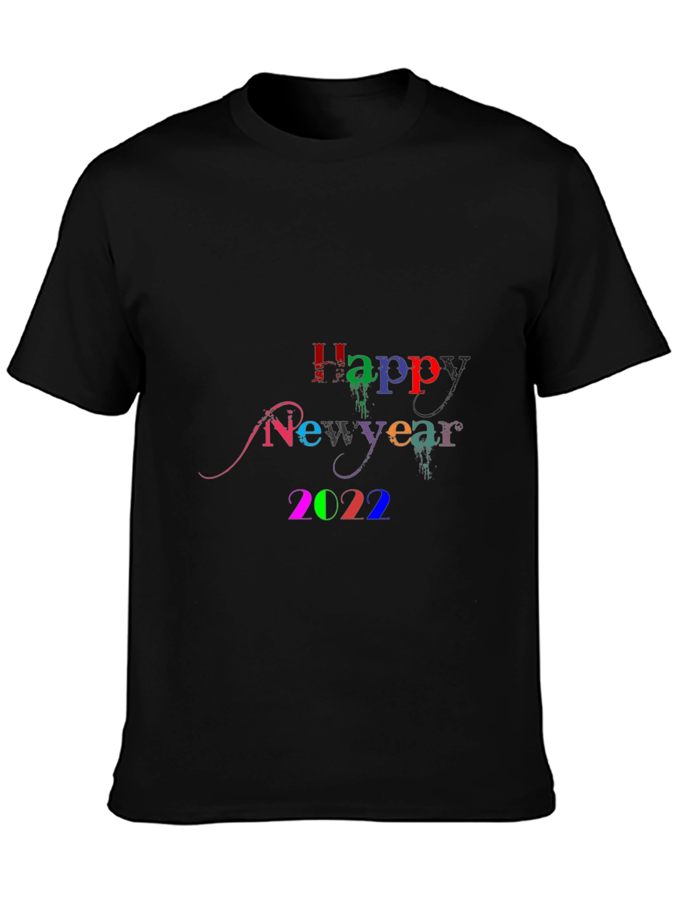 Happy New Year 2022 Black Tee Shirt