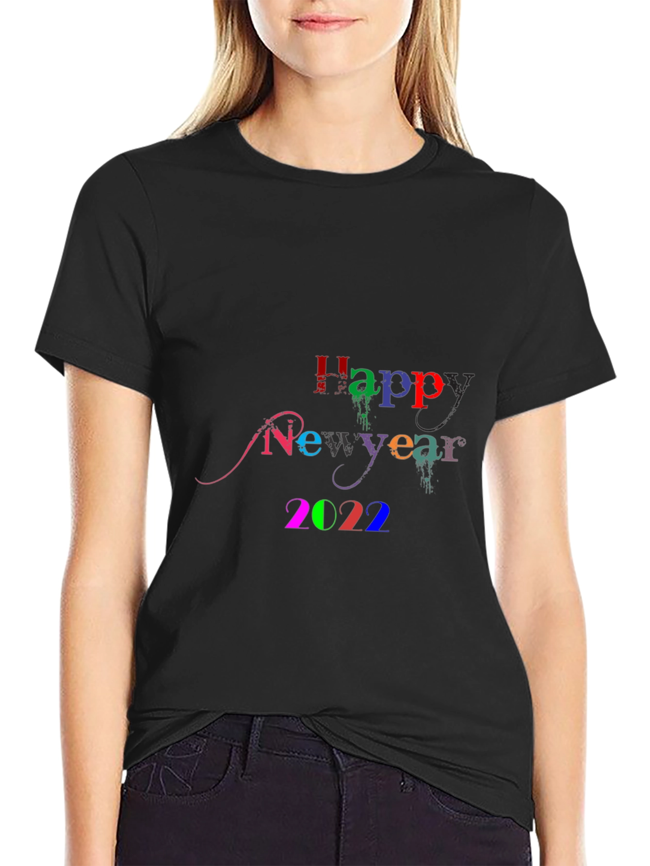 Happy New Year 2022 Black Tee Shirt