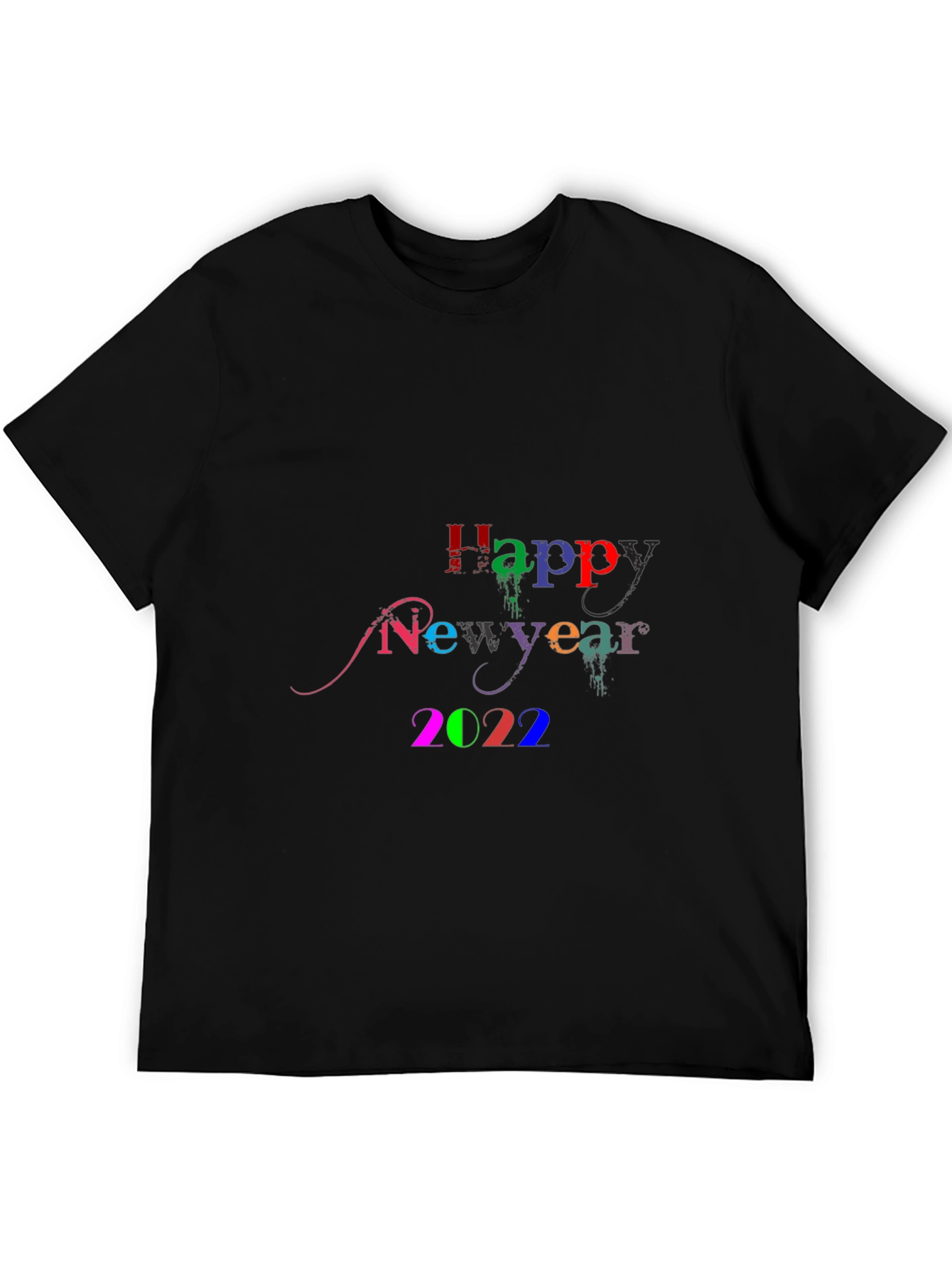 Happy New Year 2022 Black Tee Shirt