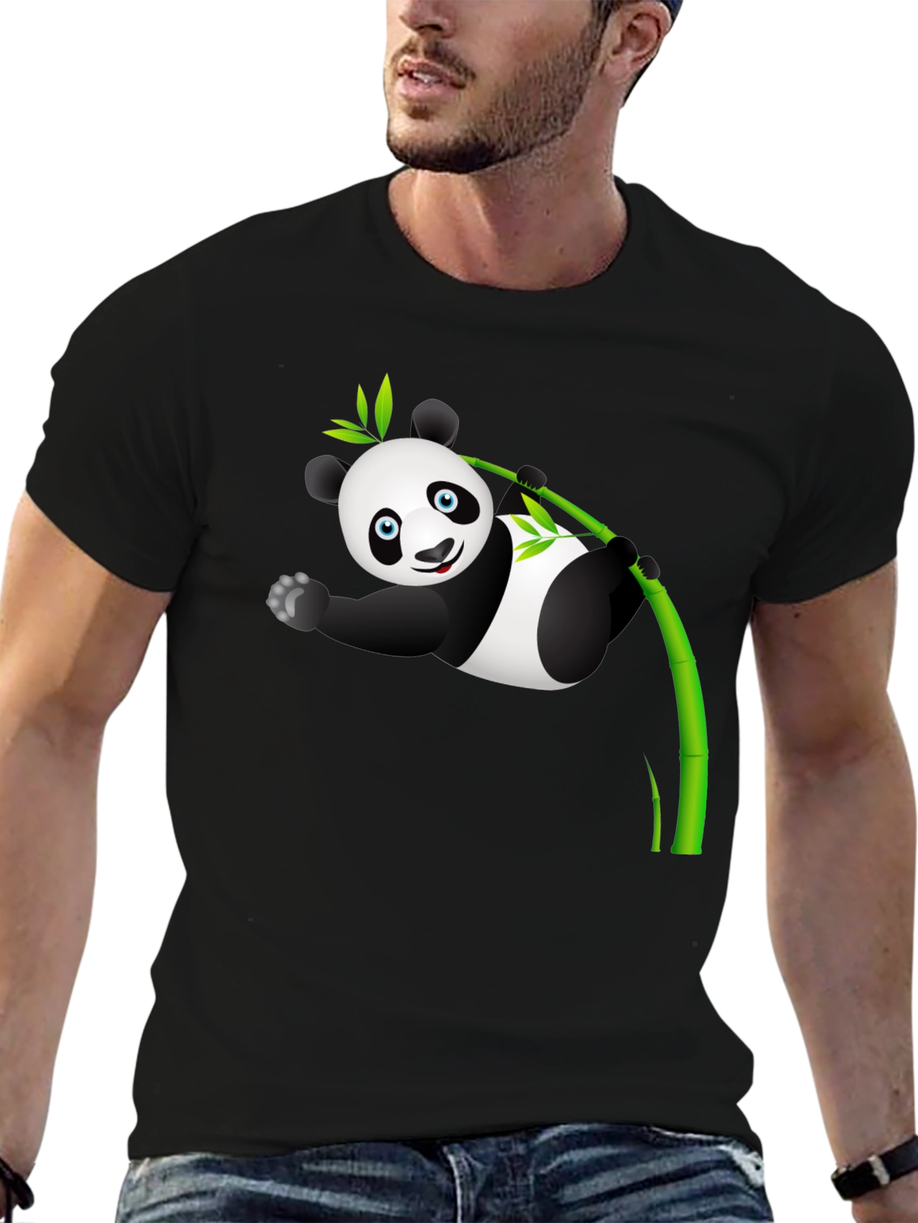 Panda Bamboo T-Shirt - Cute Cartoon Design