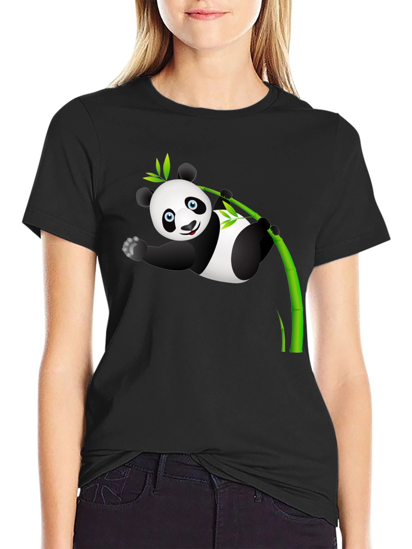Panda Bamboo T-Shirt - Cute Cartoon Design