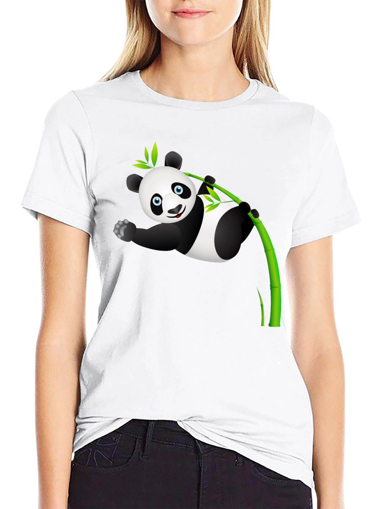 Panda Bamboo T-Shirt - Cute Cartoon Design