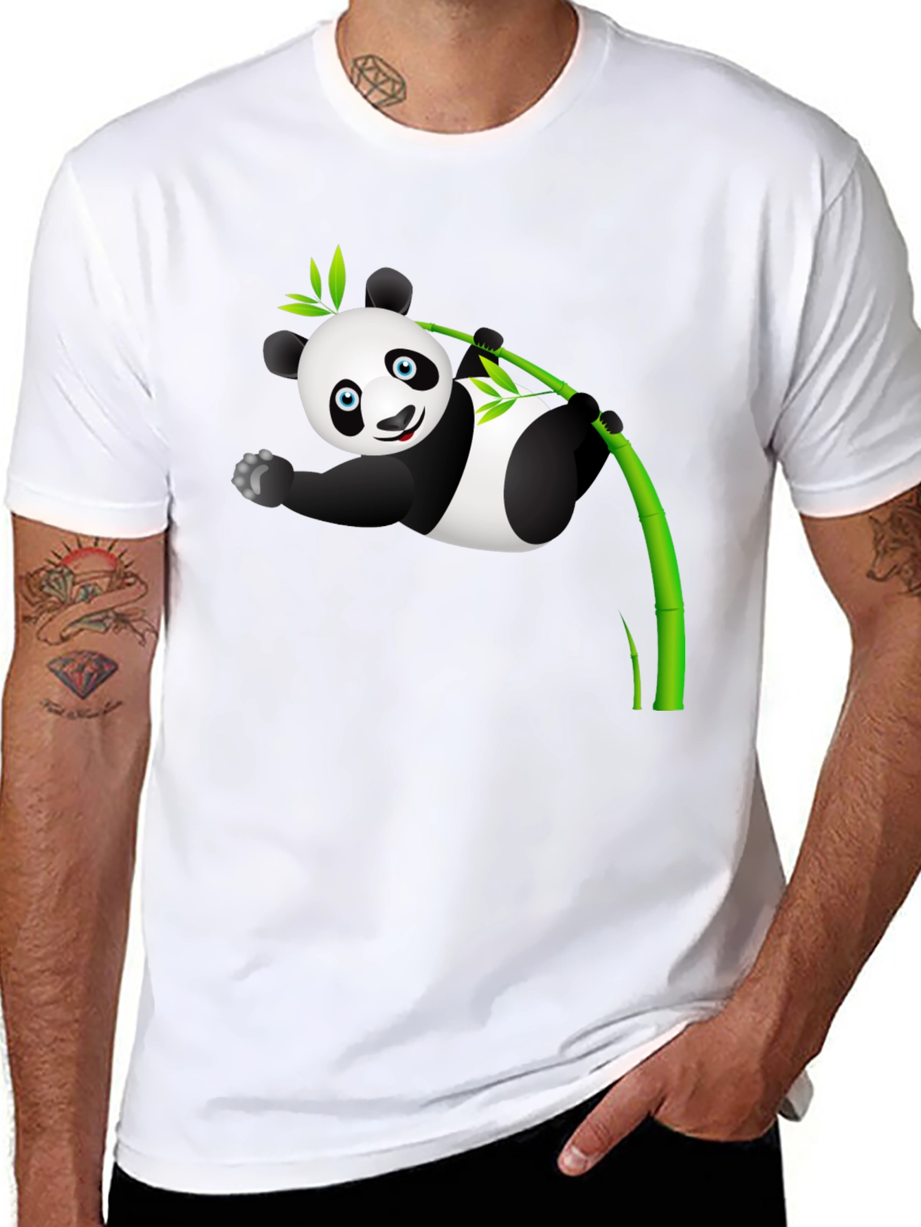 Panda Bamboo T-Shirt - Cute Cartoon Design