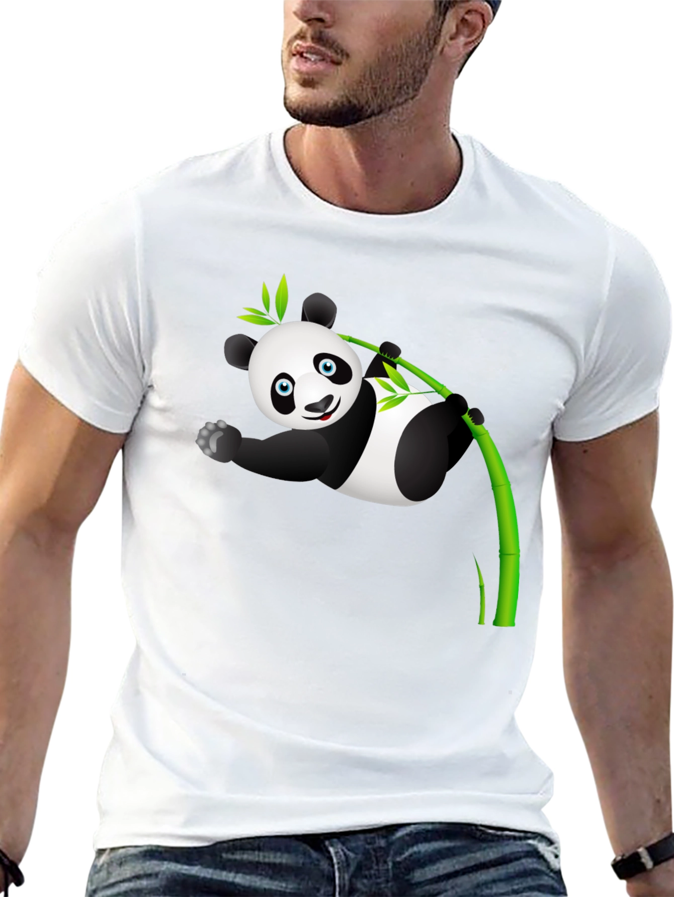Panda Bamboo T-Shirt - Cute Cartoon Design