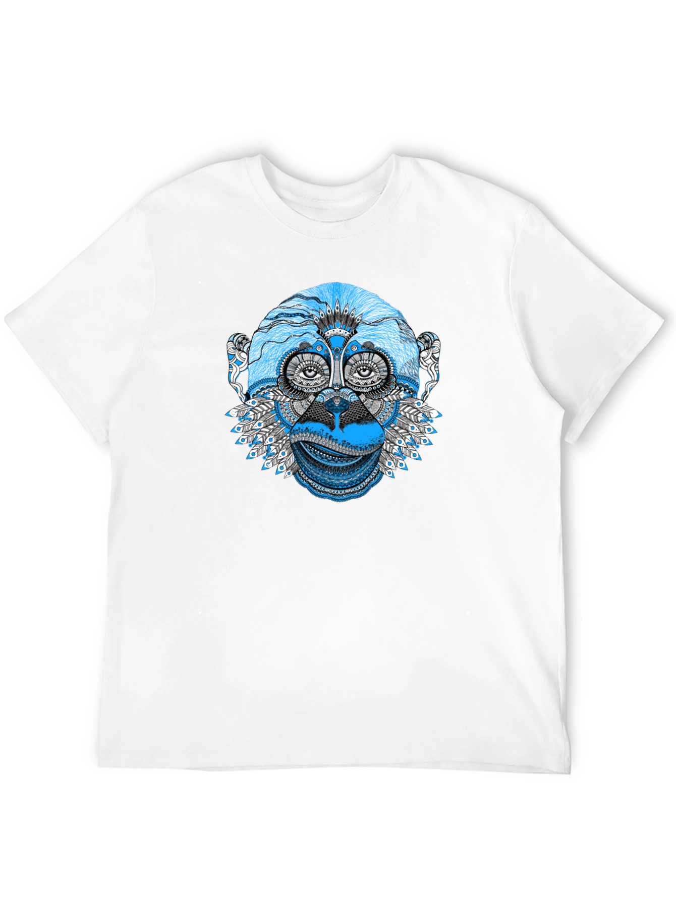 Abstract Monkey Graphic Tee - Black Unisex T-Shirt